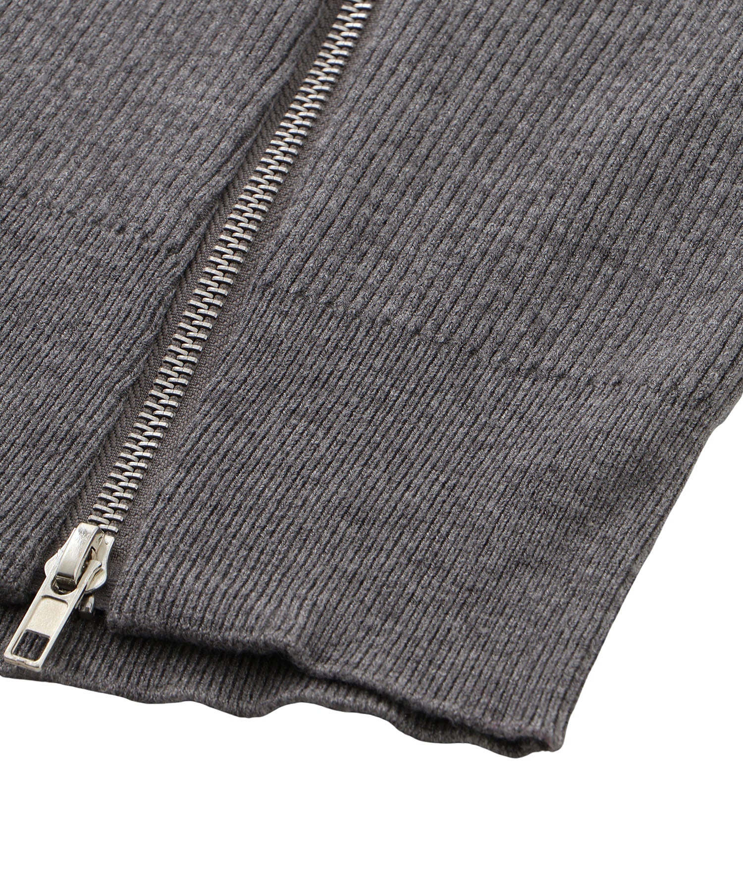 アシンメトリージップミニニットワンピース