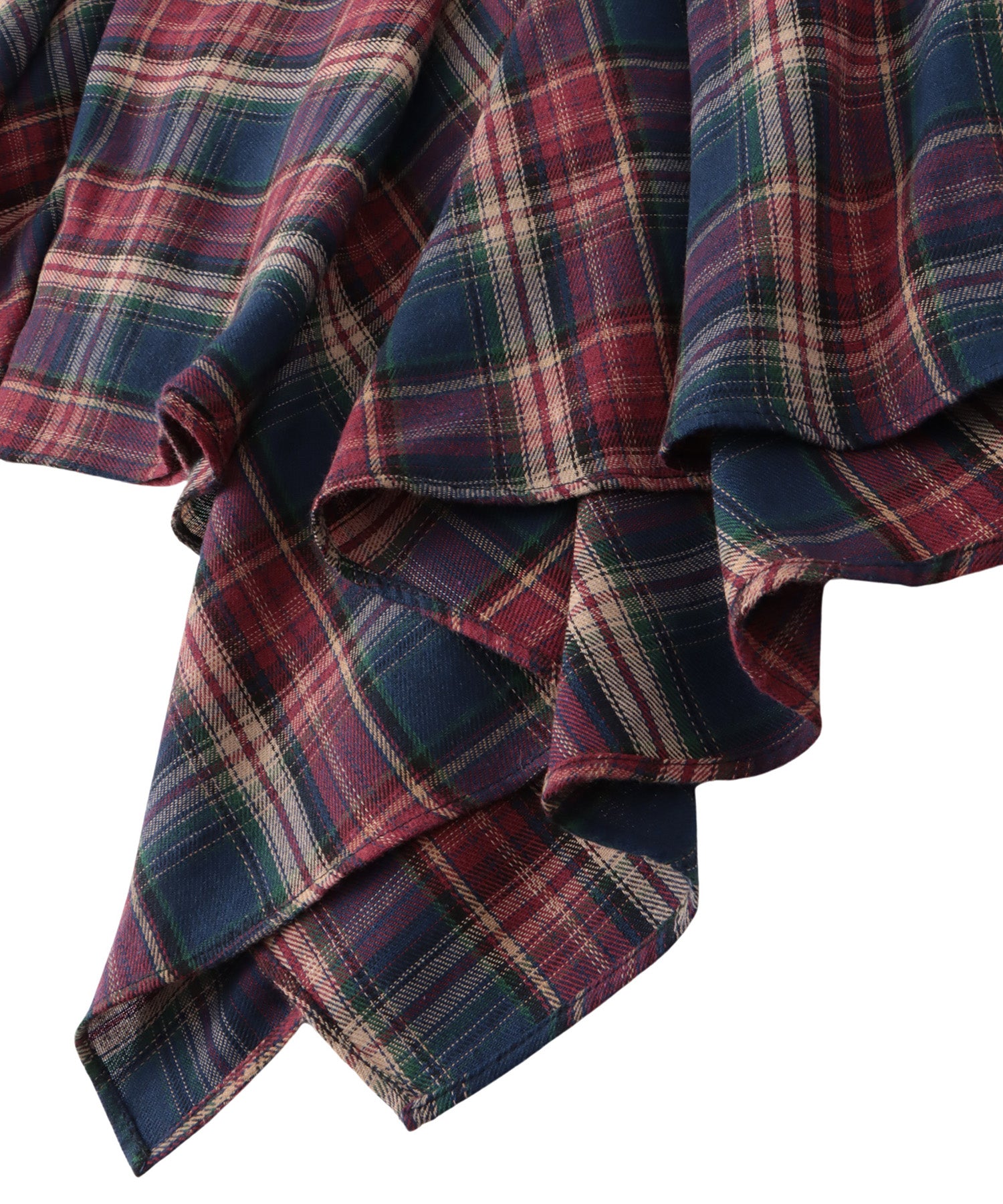 アシンメトリーチェックロングスカート