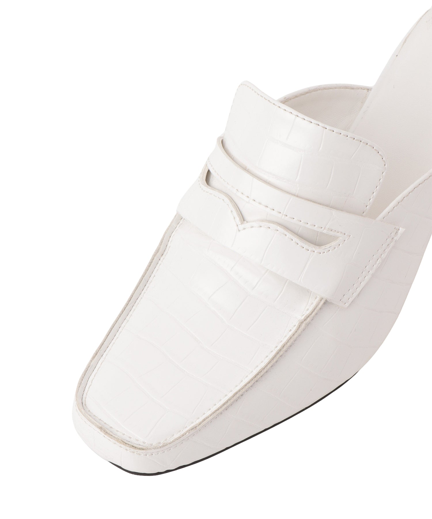 スクエアトゥローファーミュール