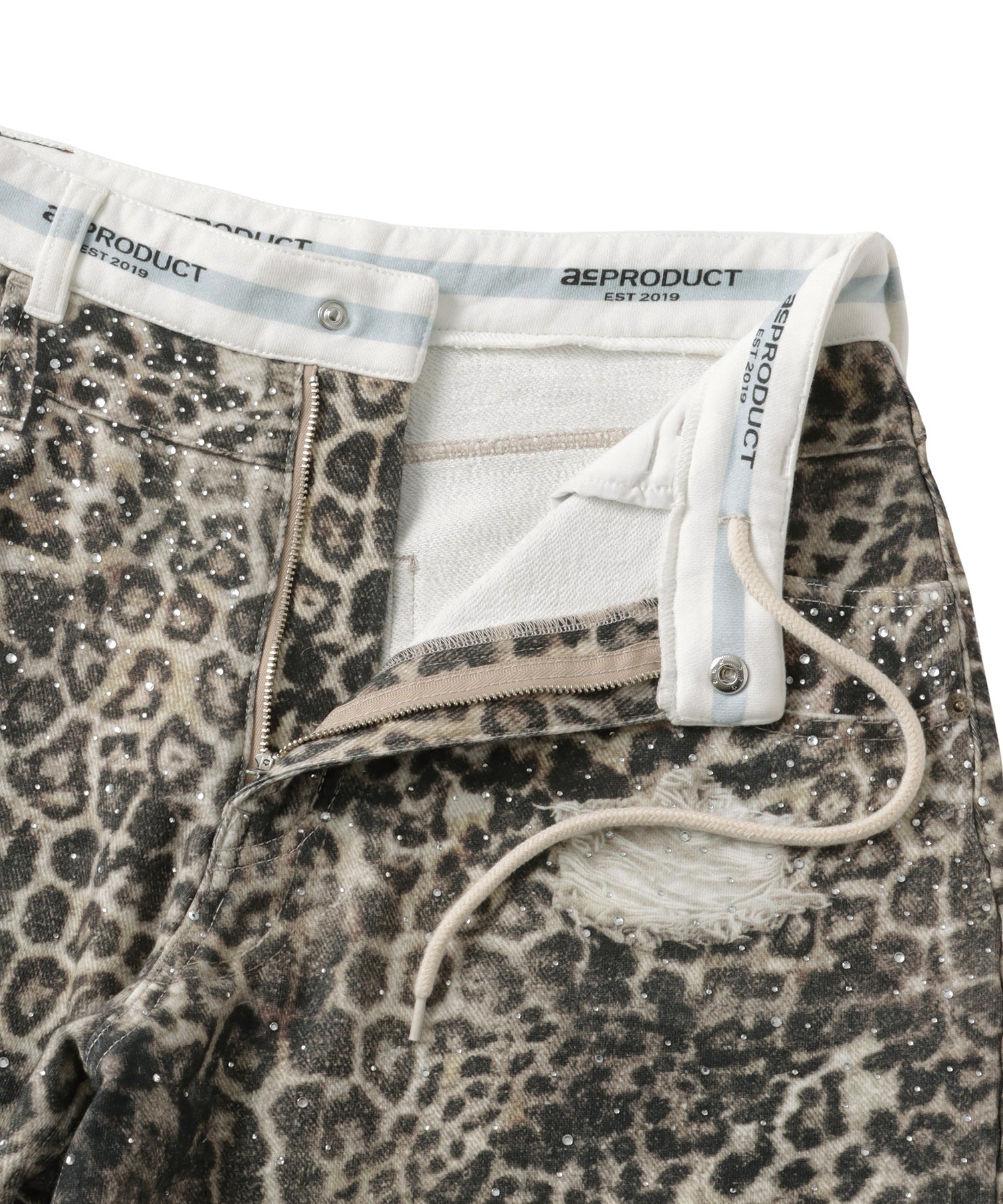 Printed Sweatpants – Leopard Rhinestone