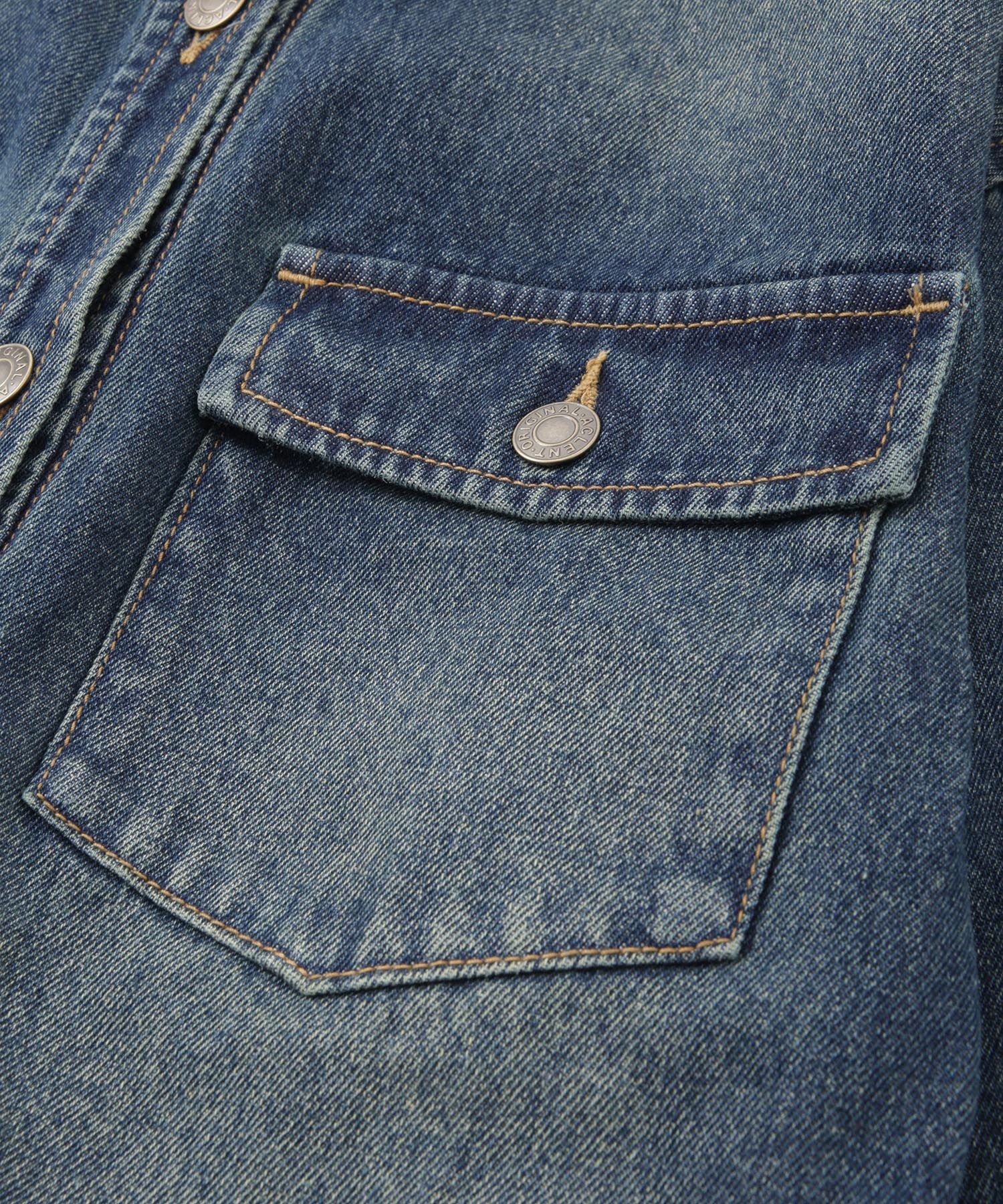 ヴィンテージウォッシュデニムシャツジャケット