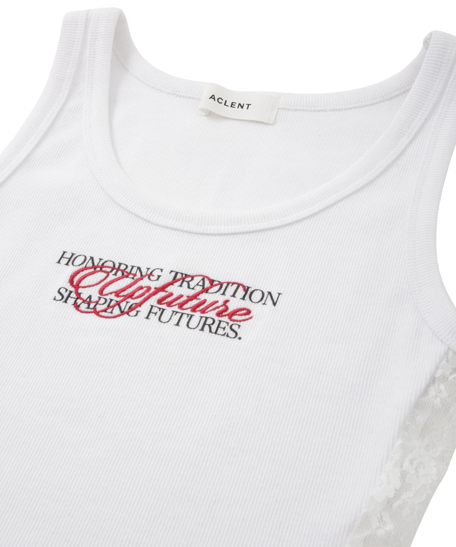 【Up Future】エンブロイダリーサイドレースリブタンク