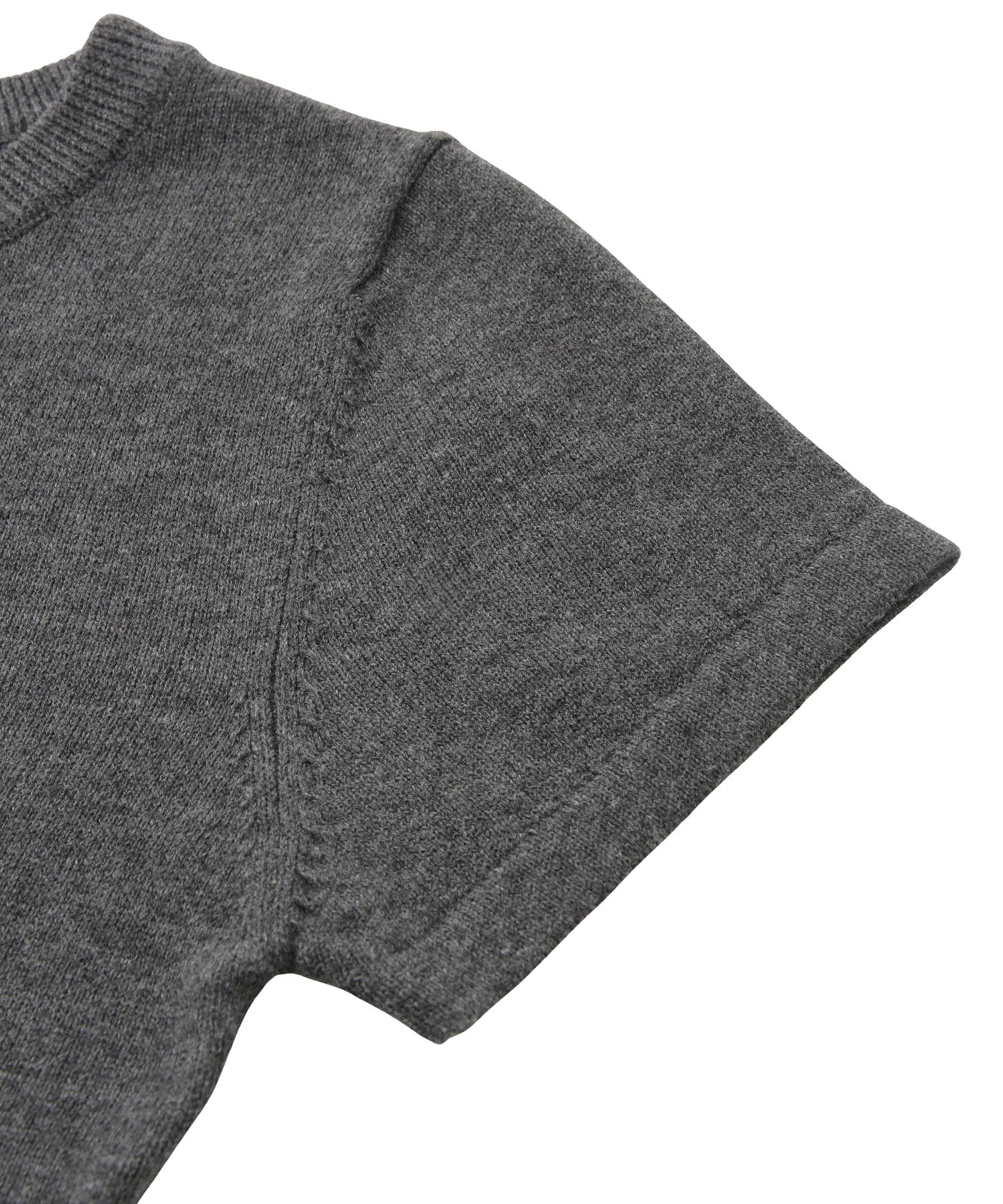 グラフィックプリントハーフスリーブニットトップ