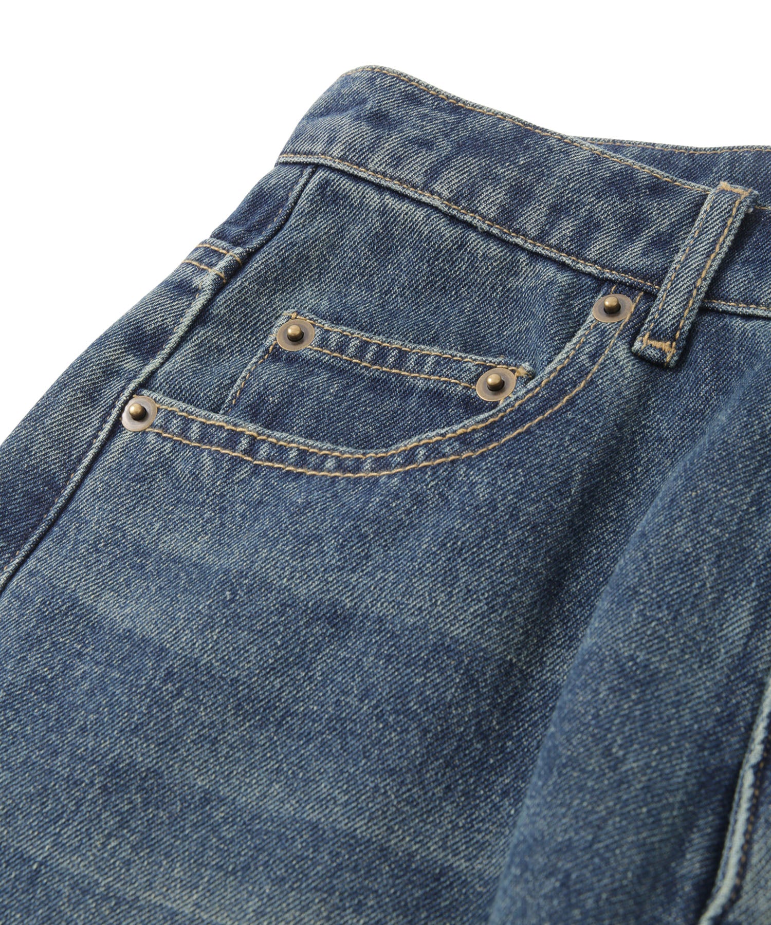 ヴィンテージウォッシュJ/Wセミフレアデニムパンツ