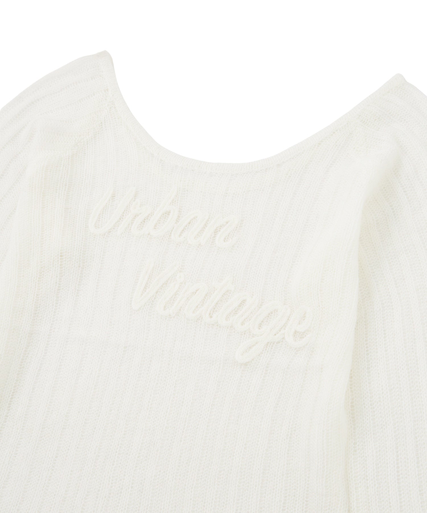 オープンワークロゴルーズニット