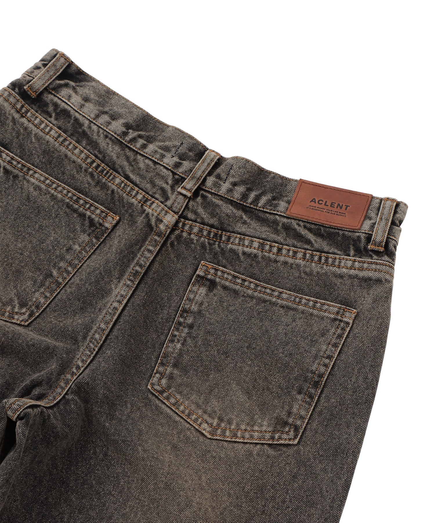 ヴィンテージジャストウエストストレートデニムパンツ