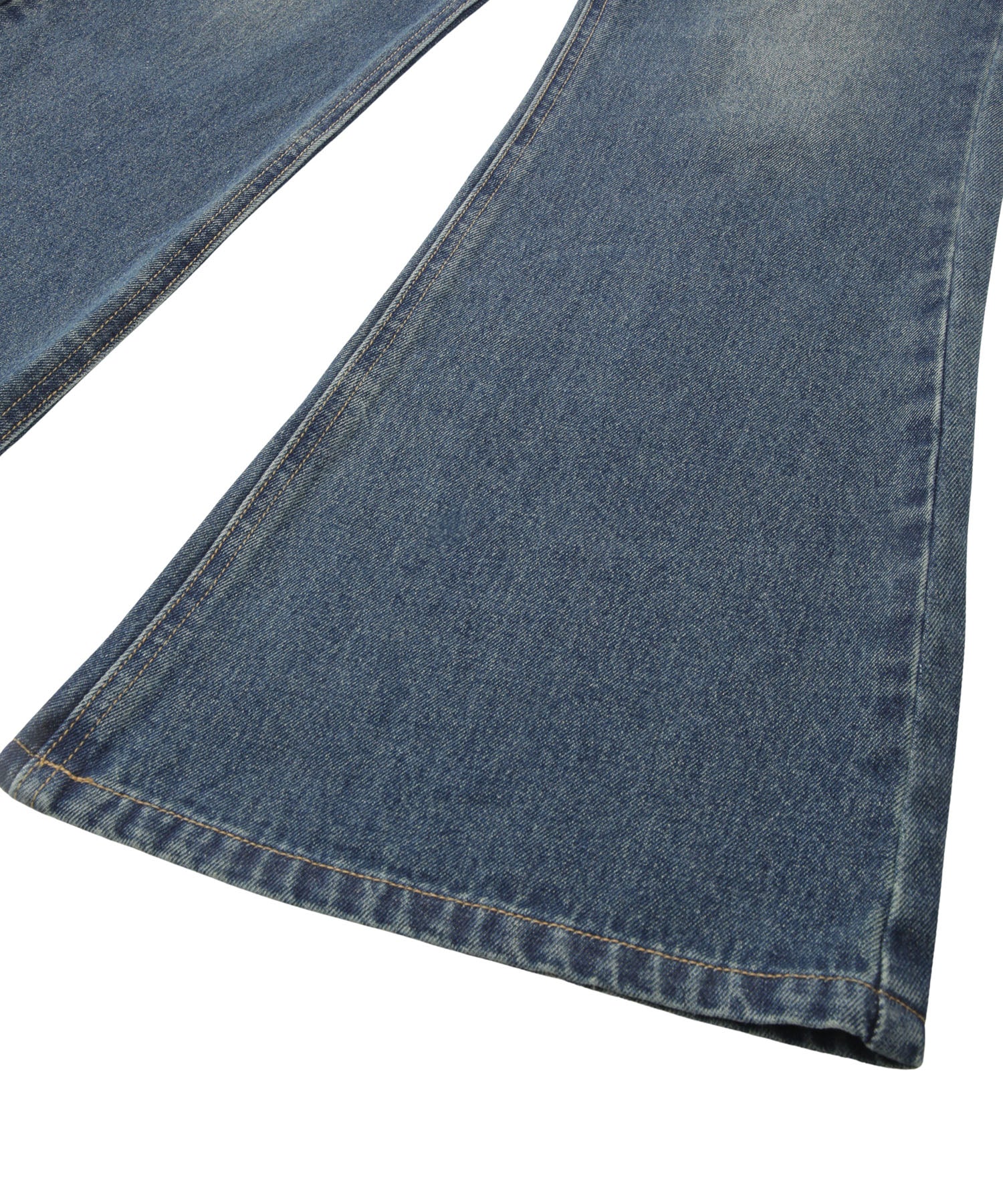 ヴィンテージウォッシュJ/Wセミフレアデニムパンツ