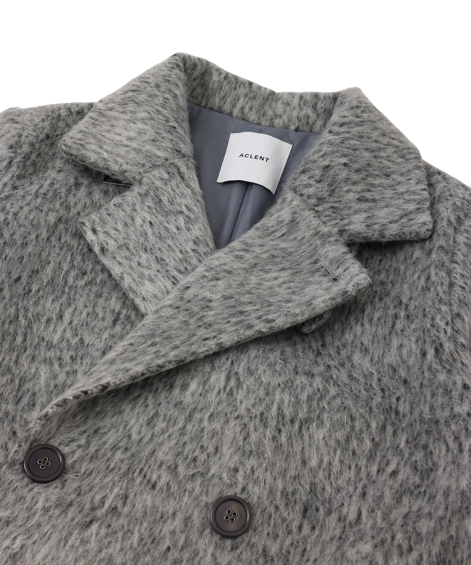 スタンドカラーシャギーロングコート