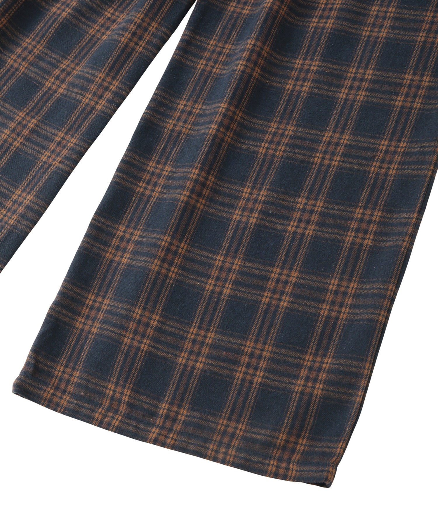 Loose straight check pants