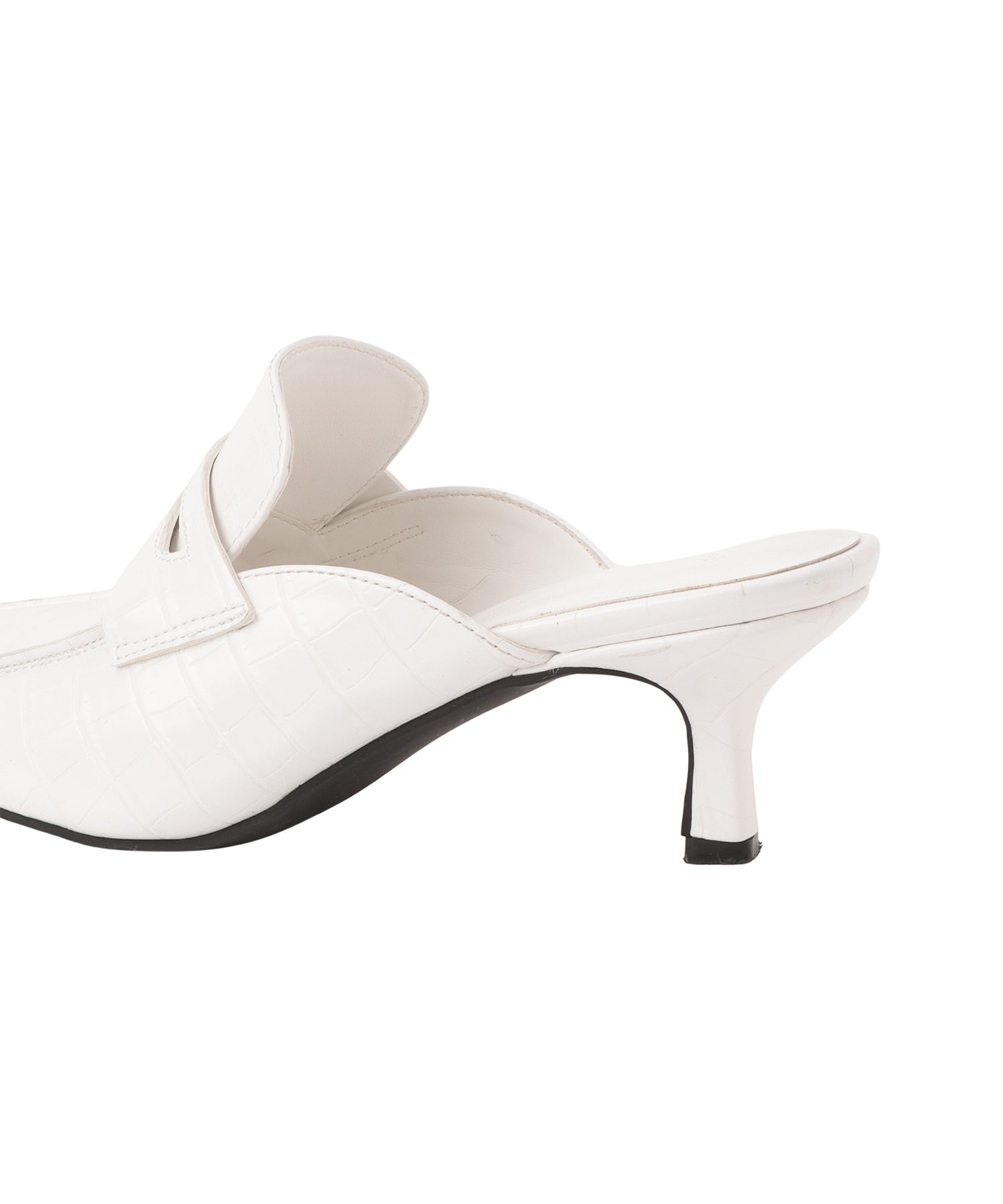 スクエアトゥローファーミュール