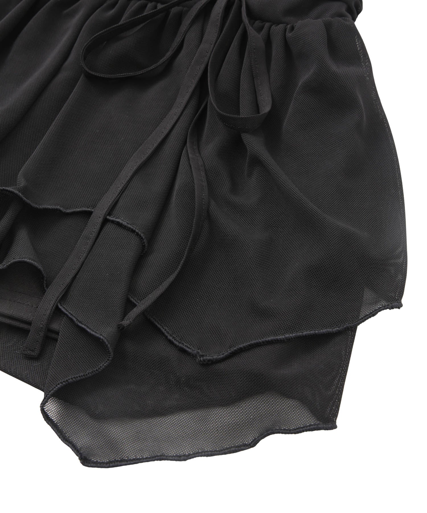 アシンメトリーチュールフレアミニスカート