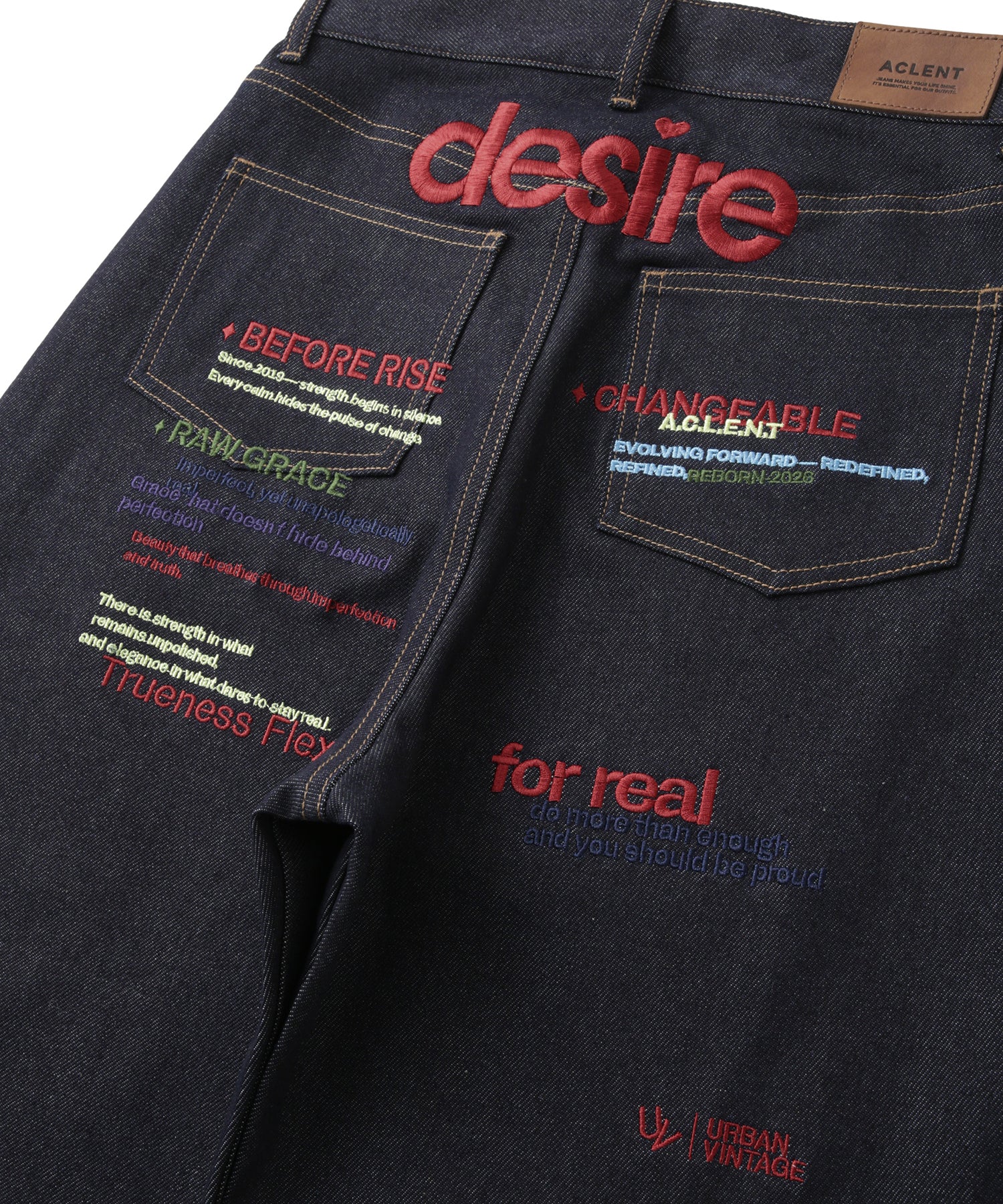 Color Embroidery Rigid Denim