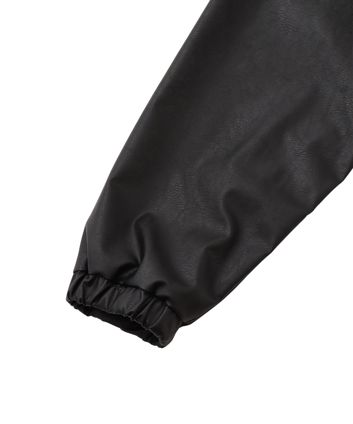 フェイクレザースタンドネックコンパクトブルゾン