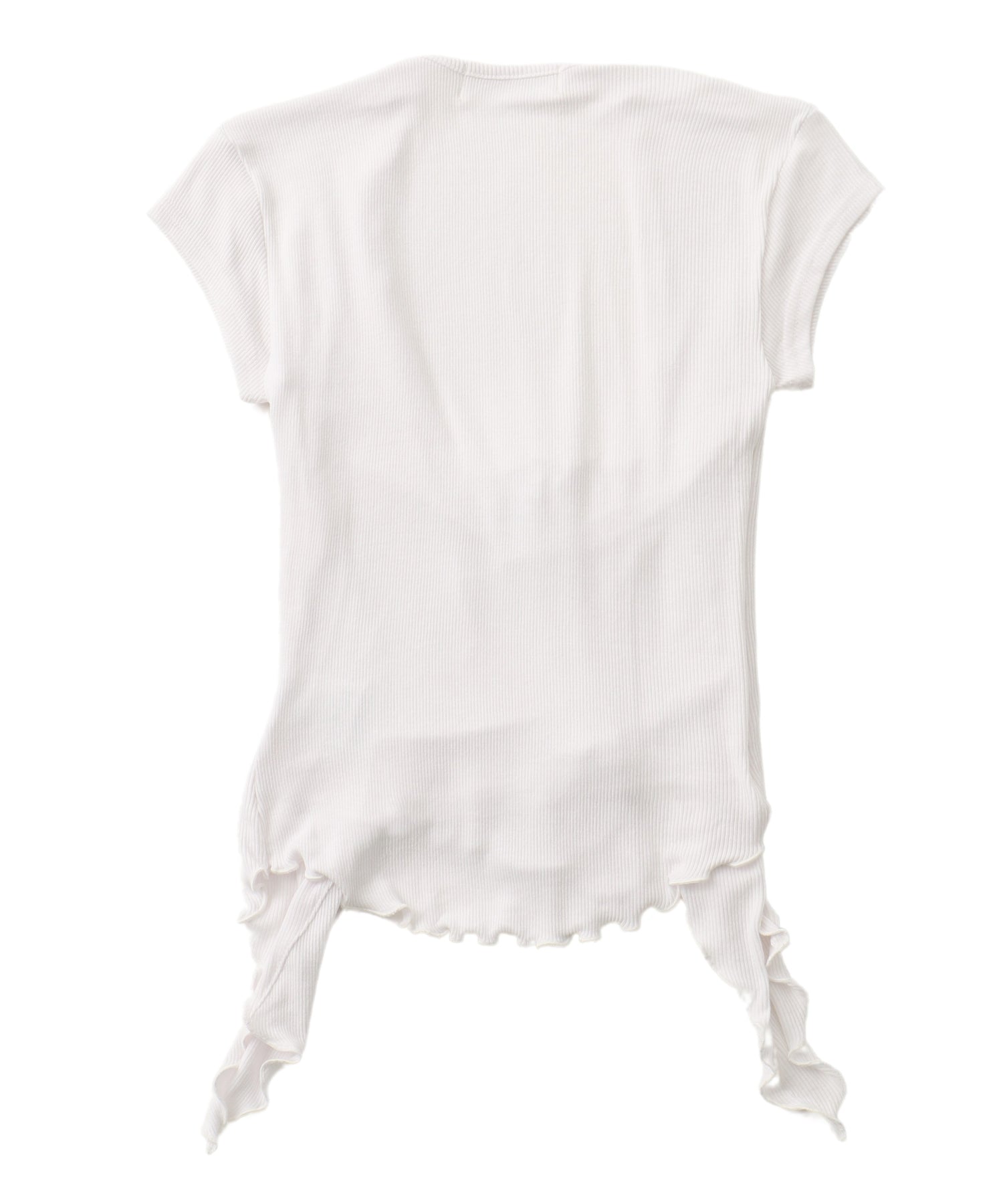 Half sleeve frill ribbon tops