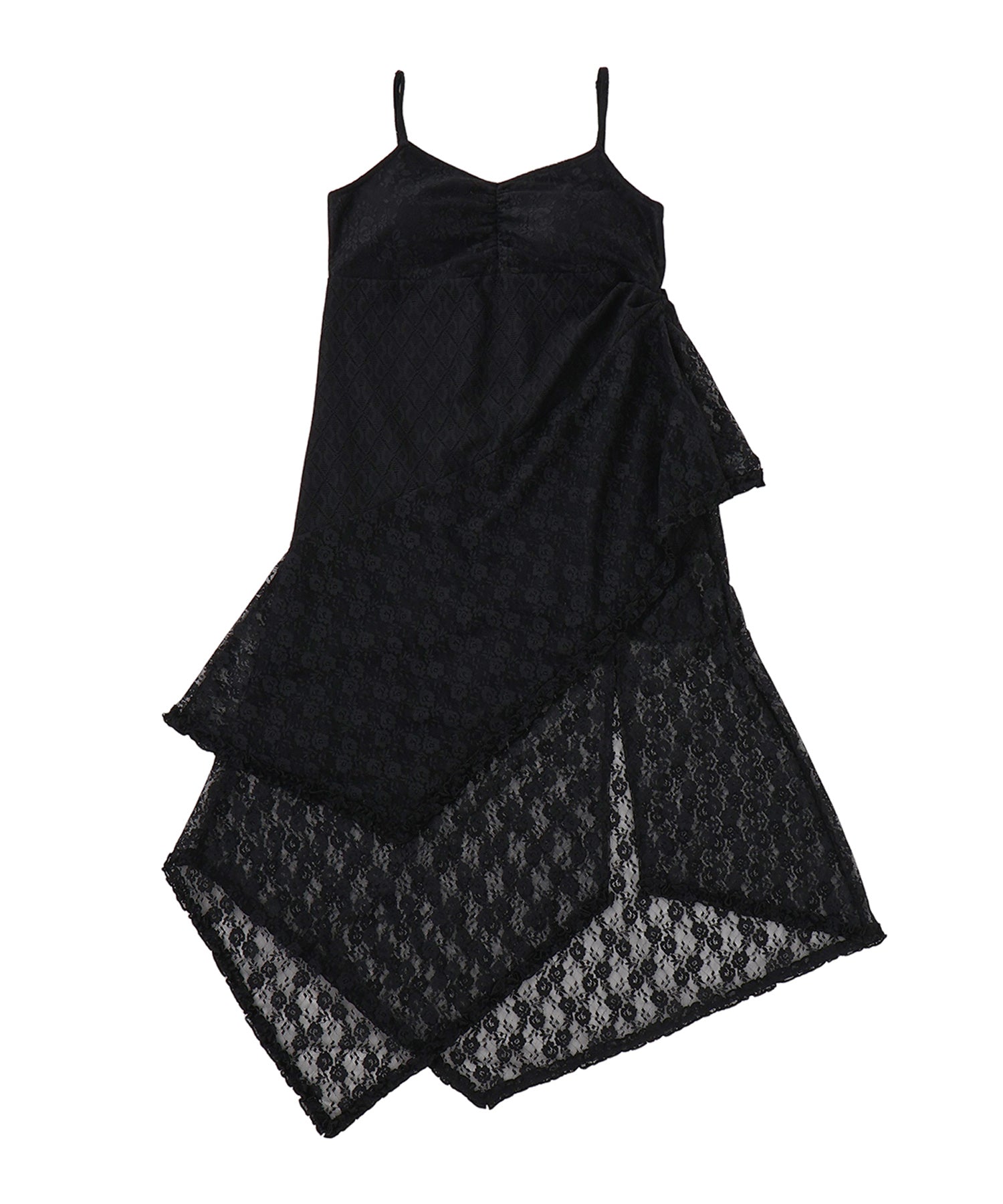 レーススイッチングフリルワンピース