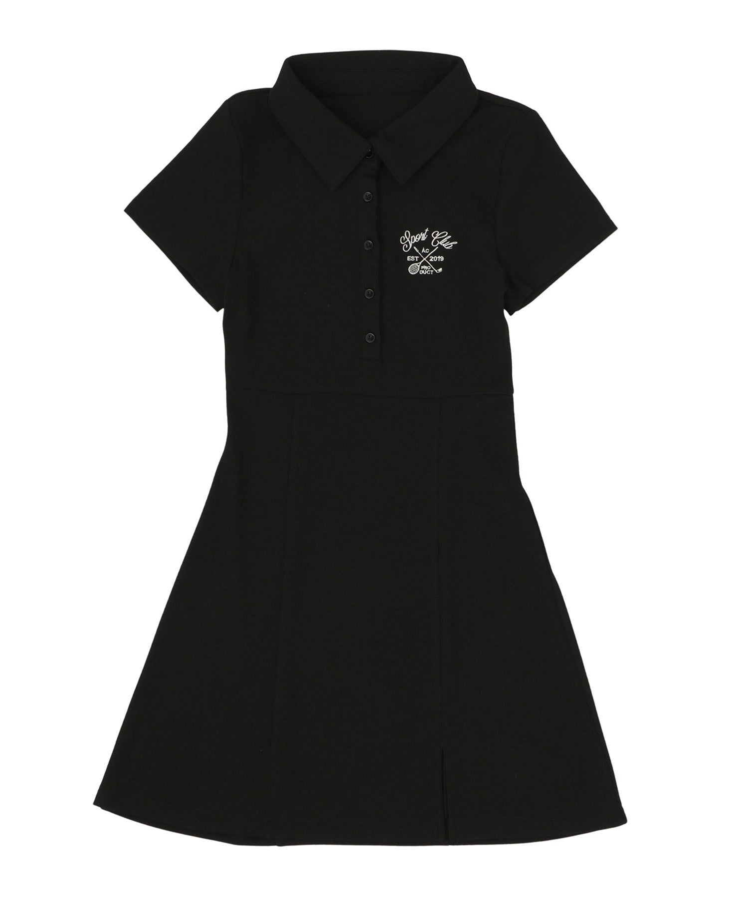 エンブロイダリーポロリブミニドレス