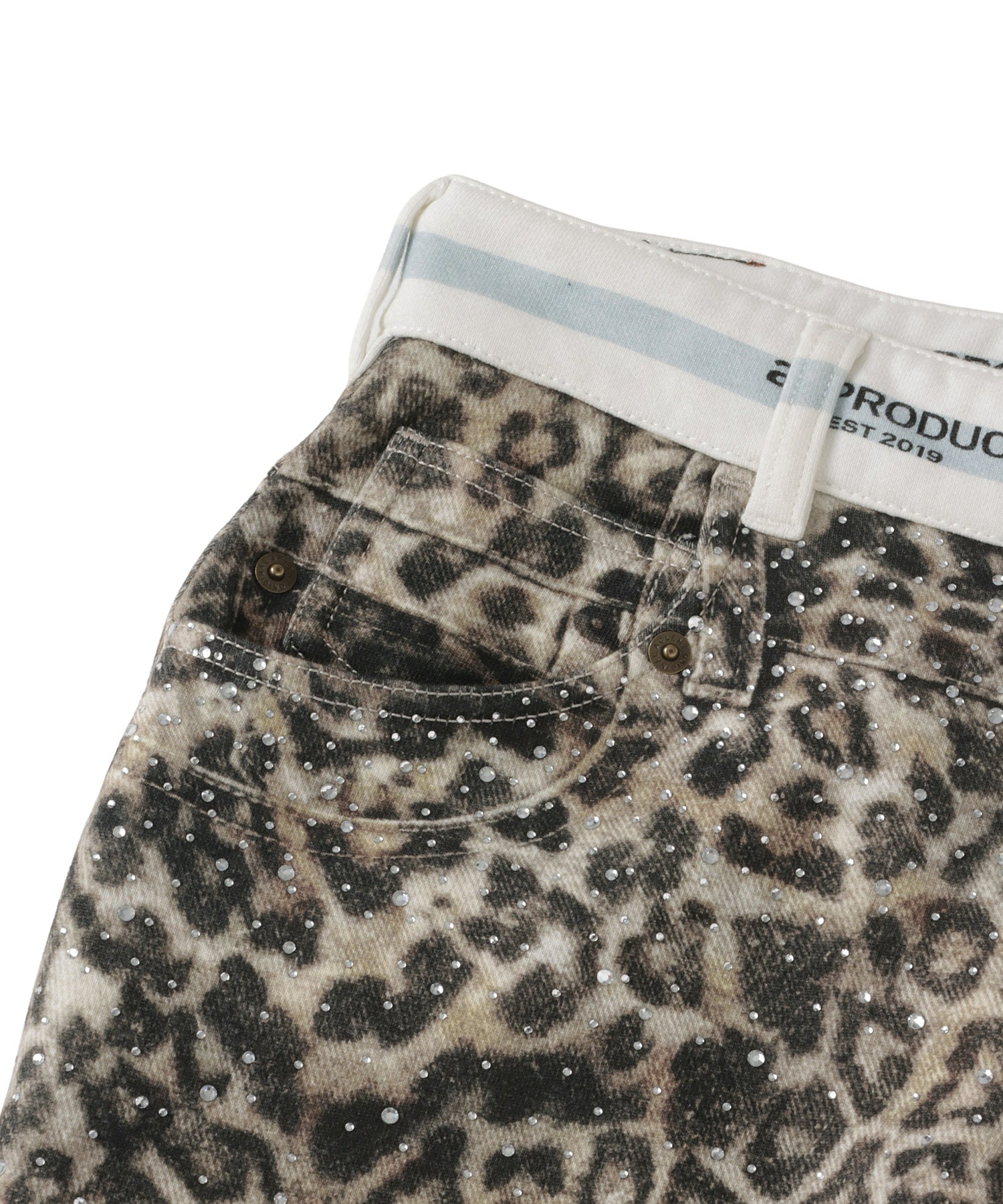 Printed Sweatpants – Leopard Rhinestone
