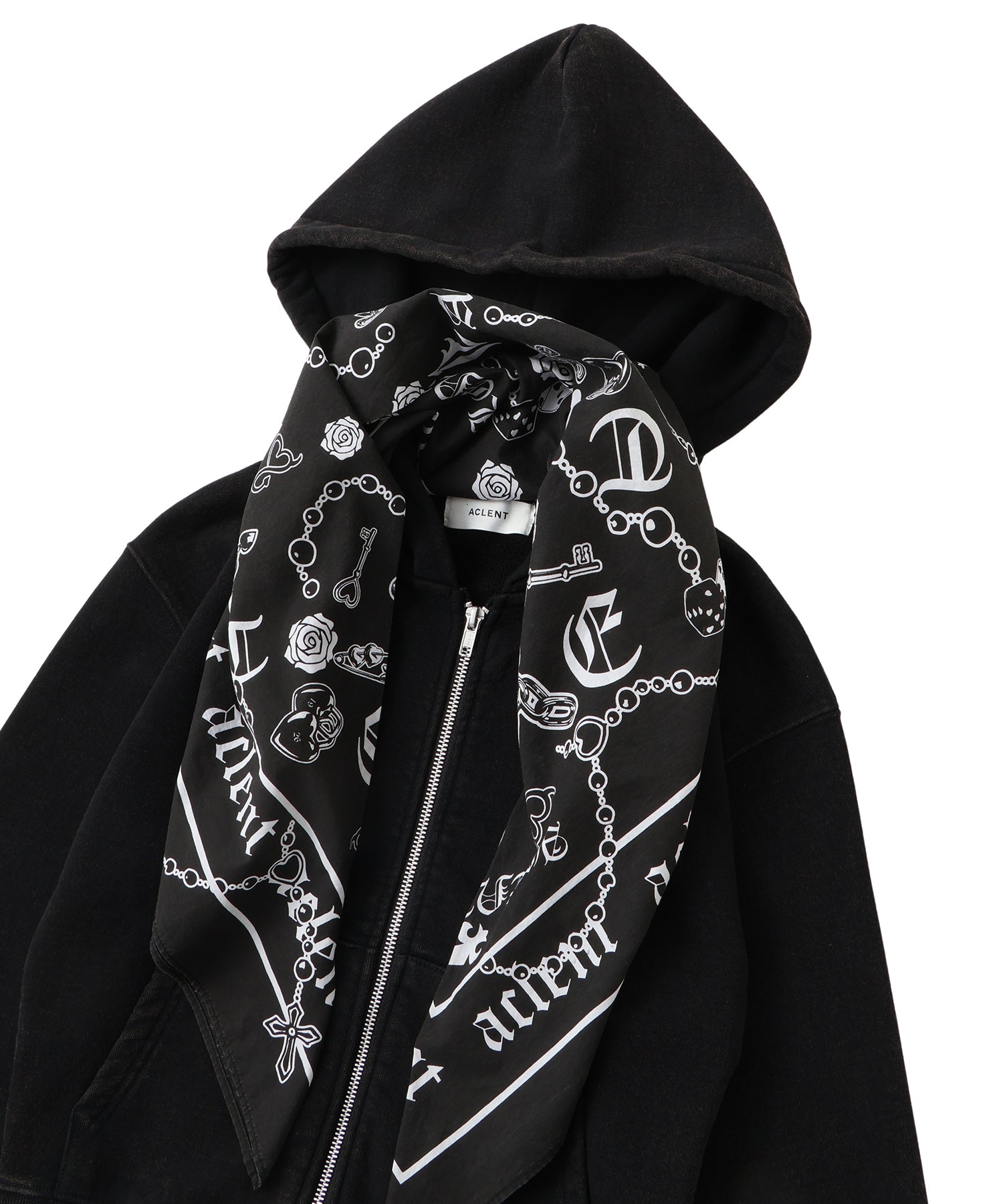 Compact Scarf Zip Hoodie