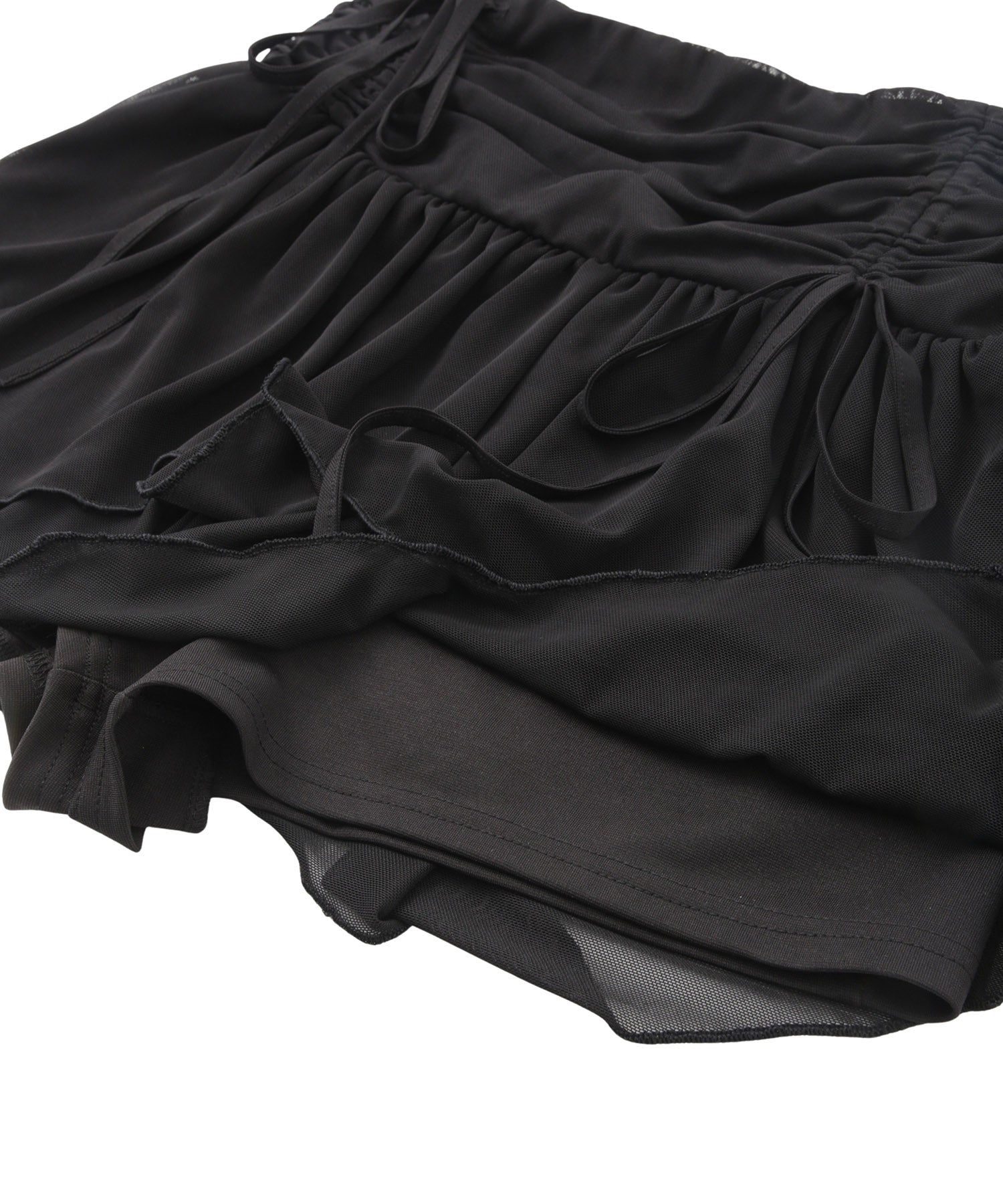 アシンメトリーチュールフレアミニスカート