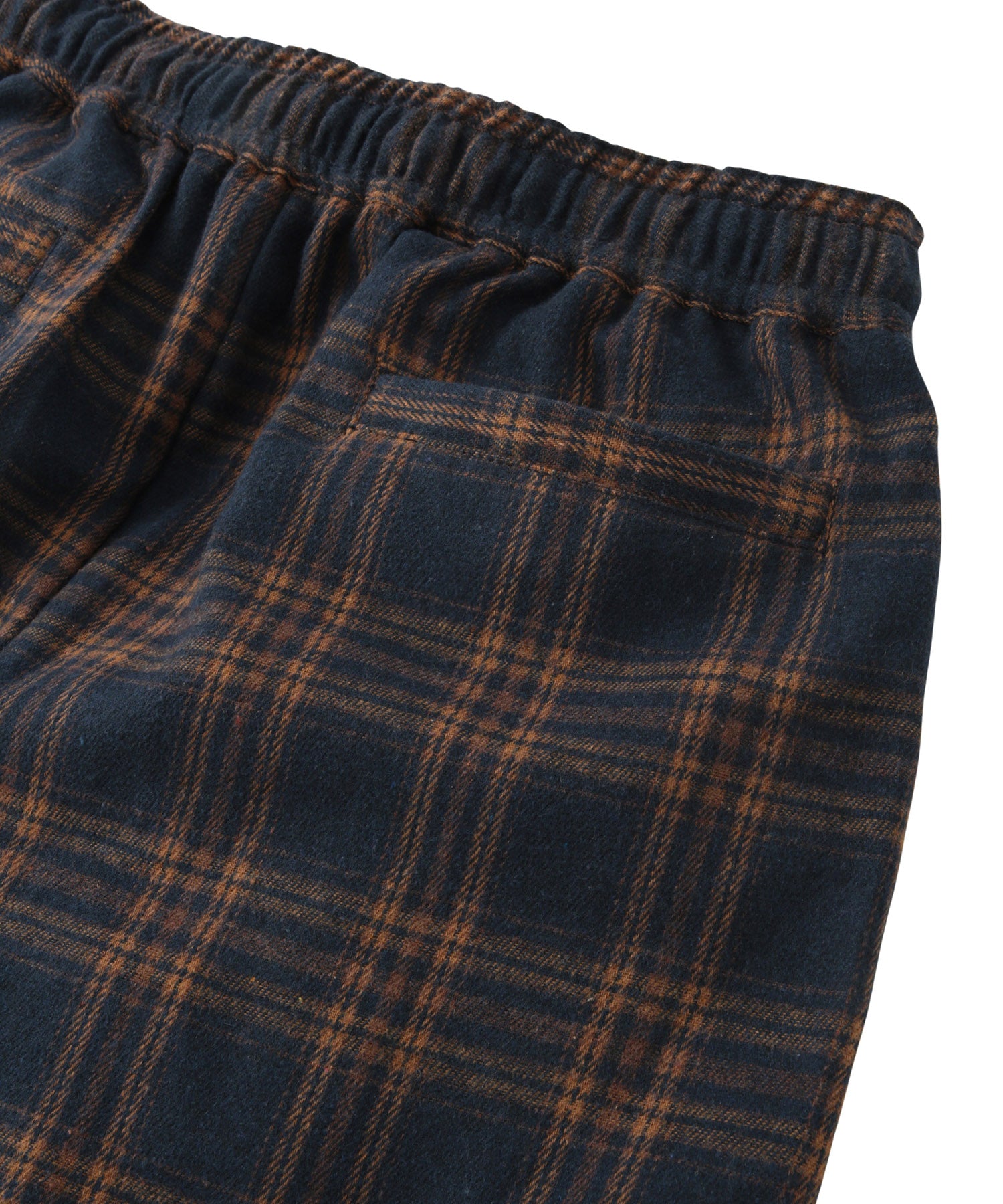 Loose straight check pants