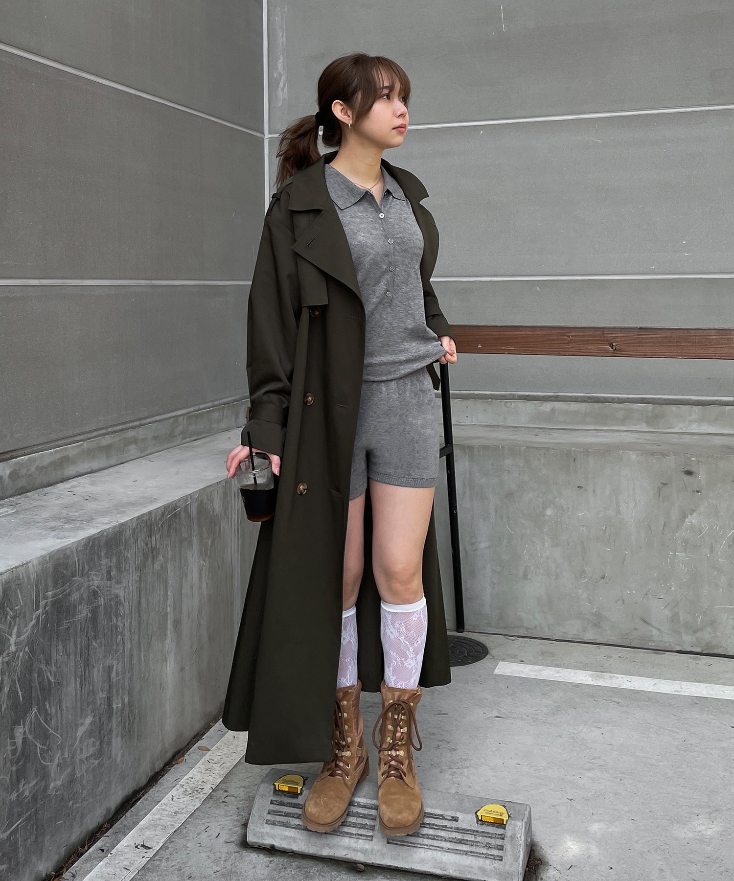 STAFF:159cm/COLOR:KHAKI/SIZE:F