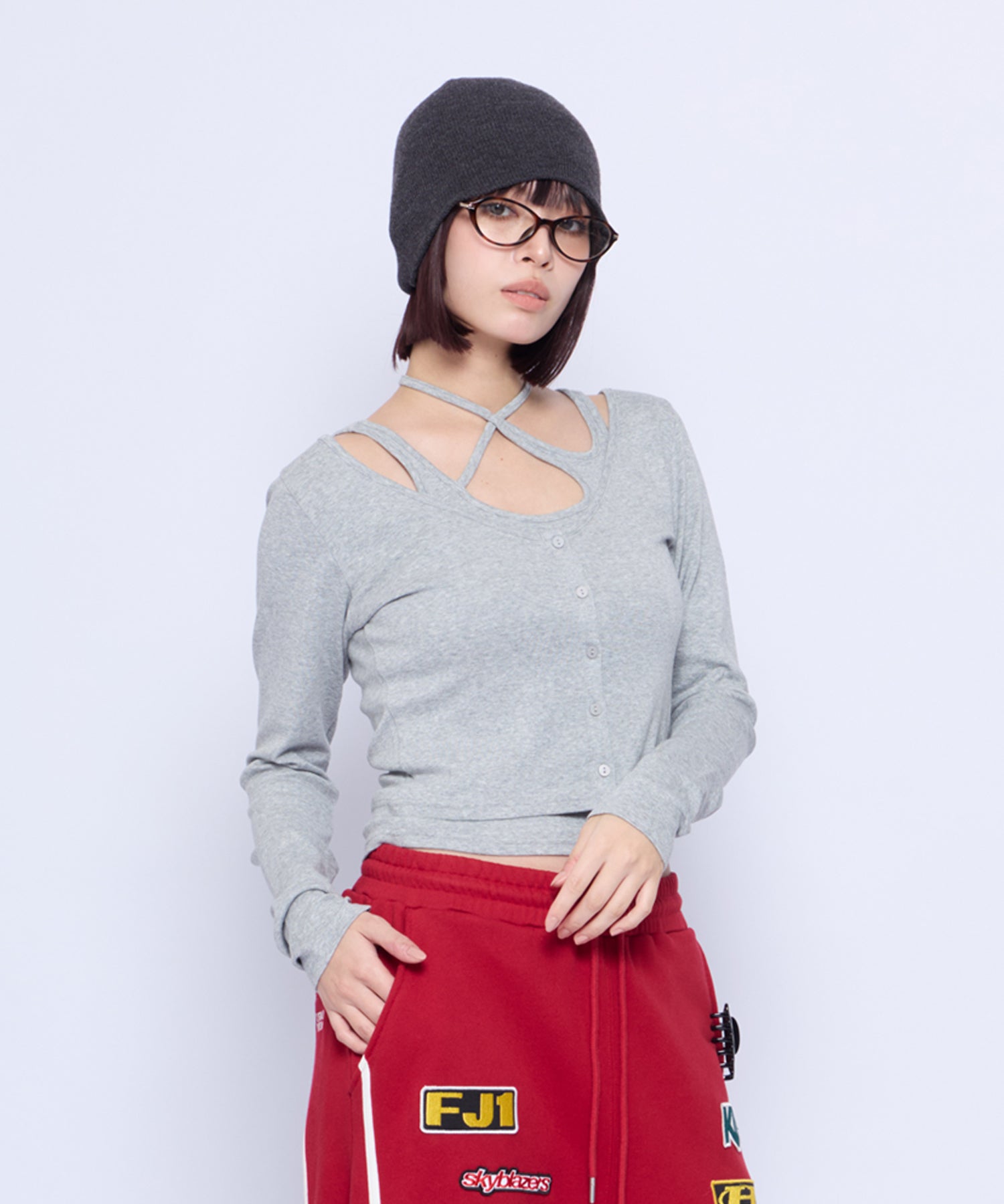 MODEL:165cm/COLOR:GRY/SIZE:F