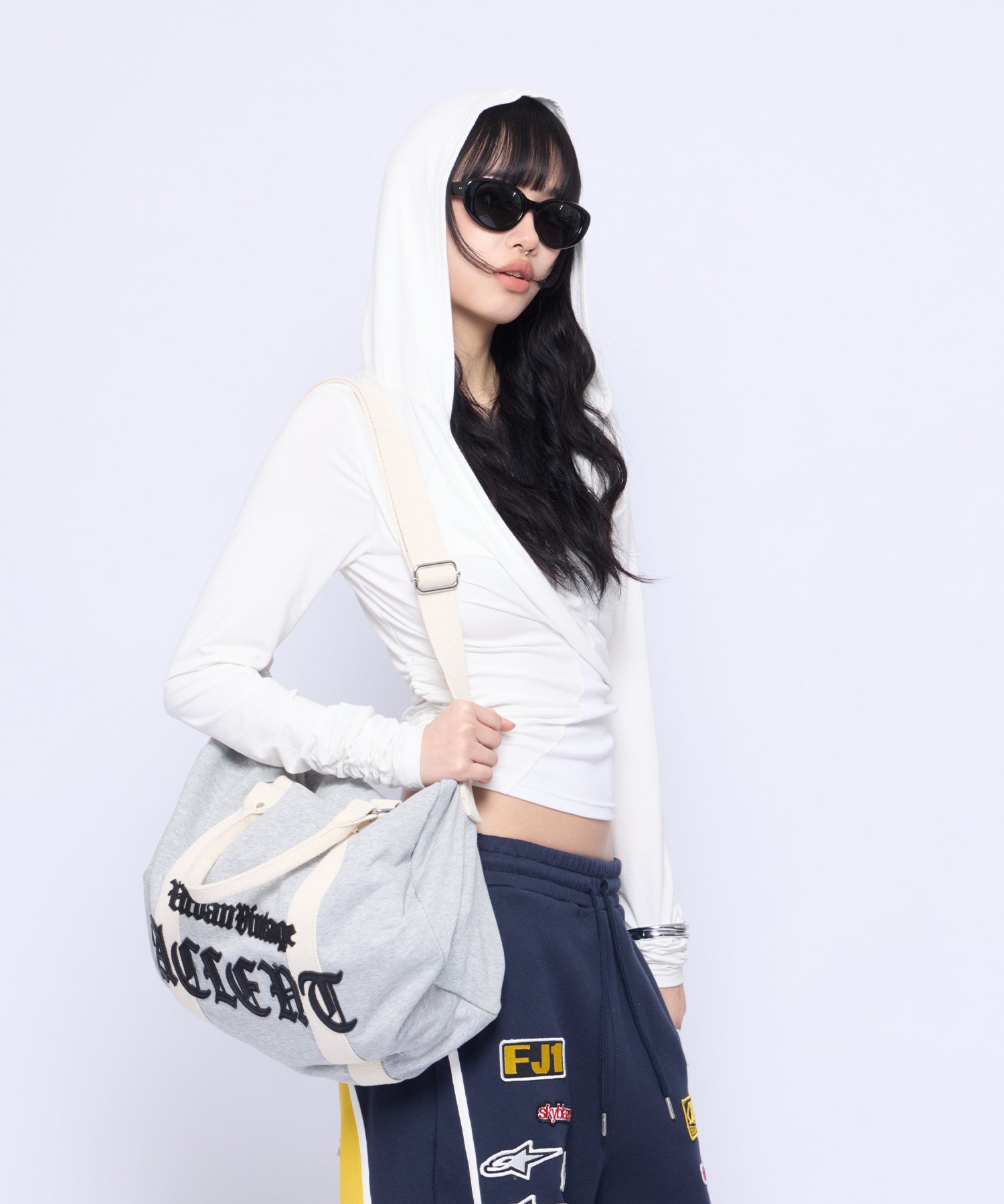 Leather Patch Sweat Bag