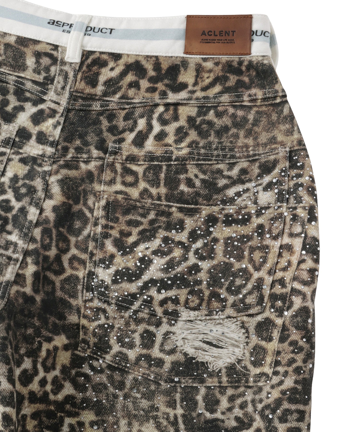 Printed Sweatpants – Leopard Rhinestone