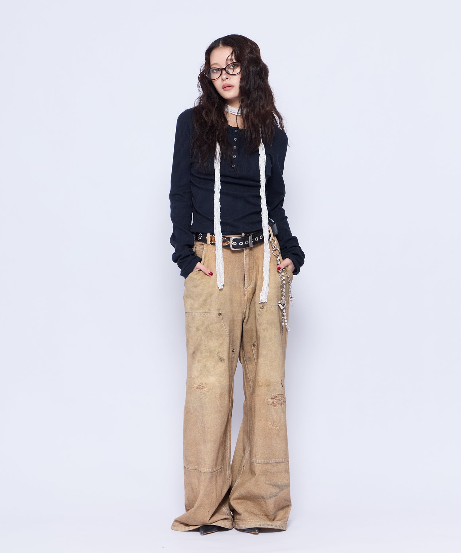 MODEL:160cm/COLOR:BEG/SIZE:F