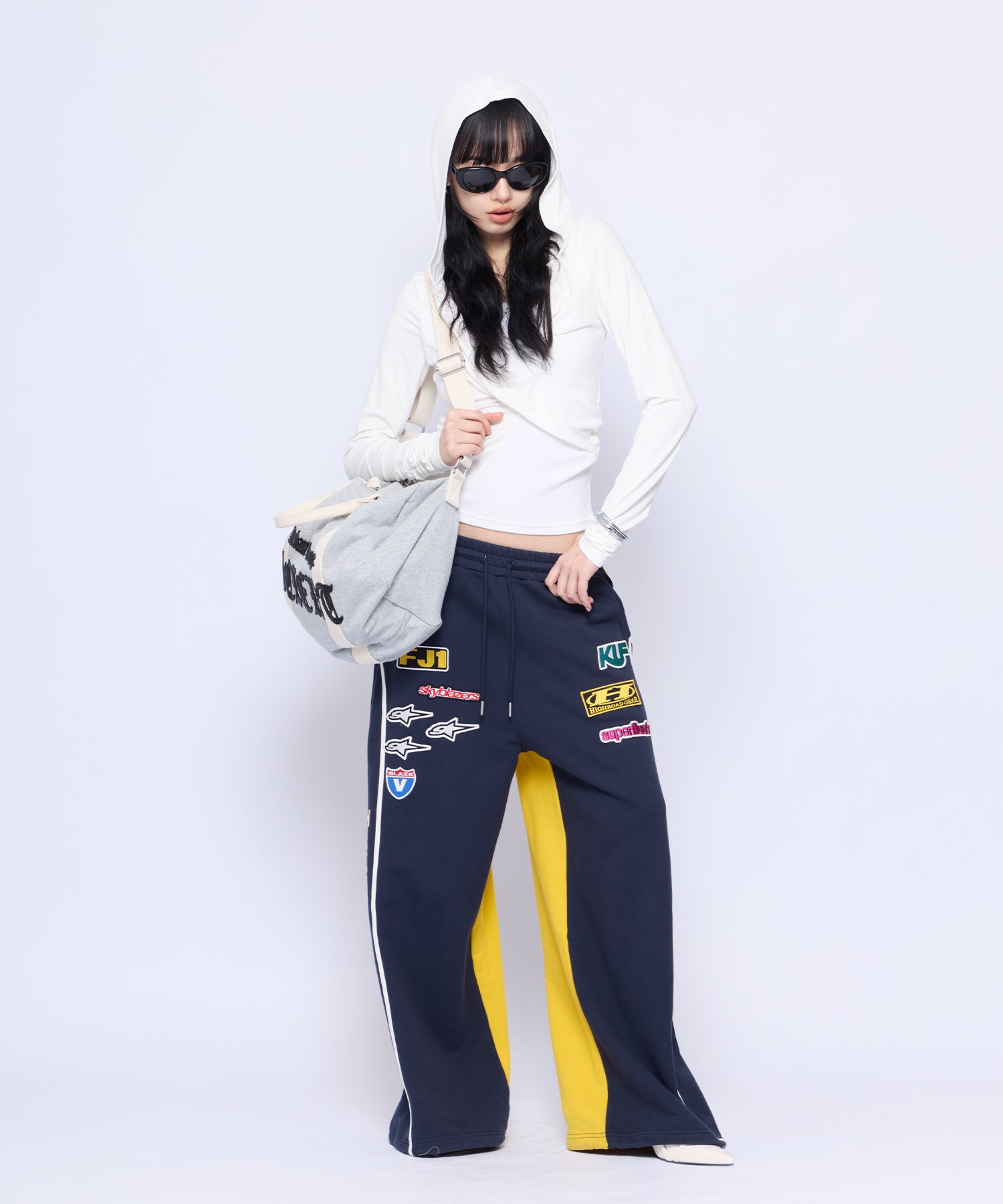 Leather Patch Sweat Bag