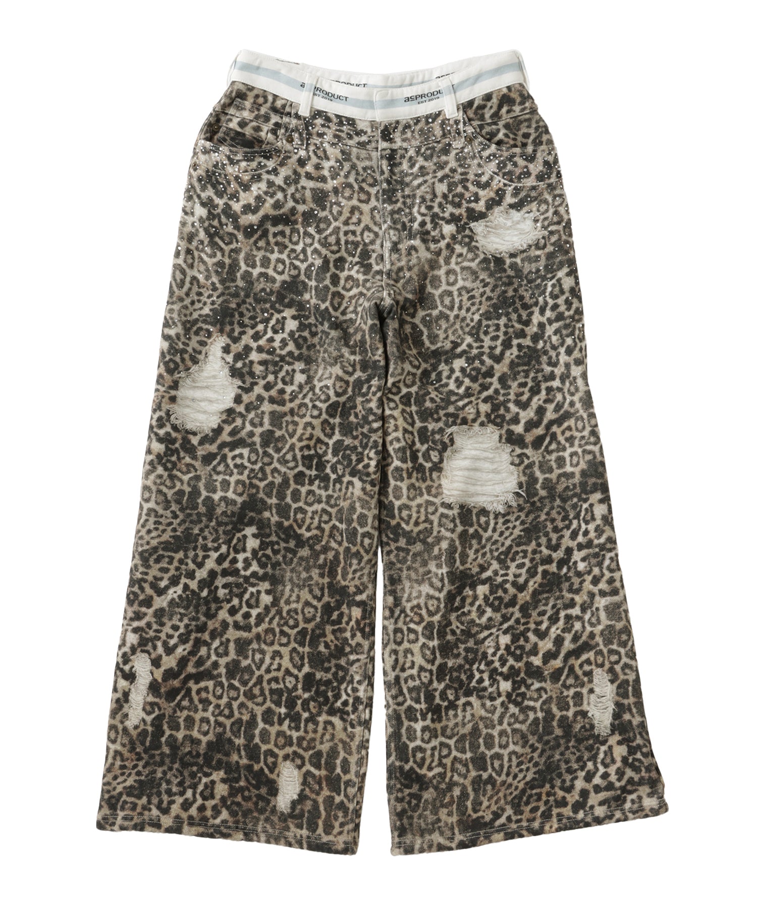 Printed Sweatpants – Leopard Rhinestone