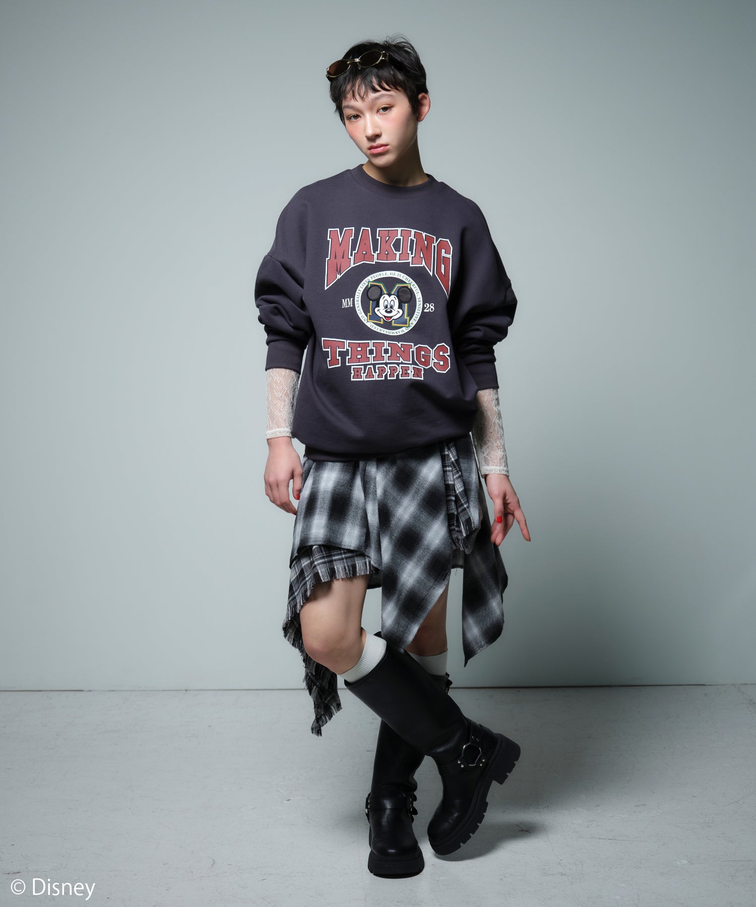 MODEL:166cm/COLOR:DARK GRAY/SIZE:F