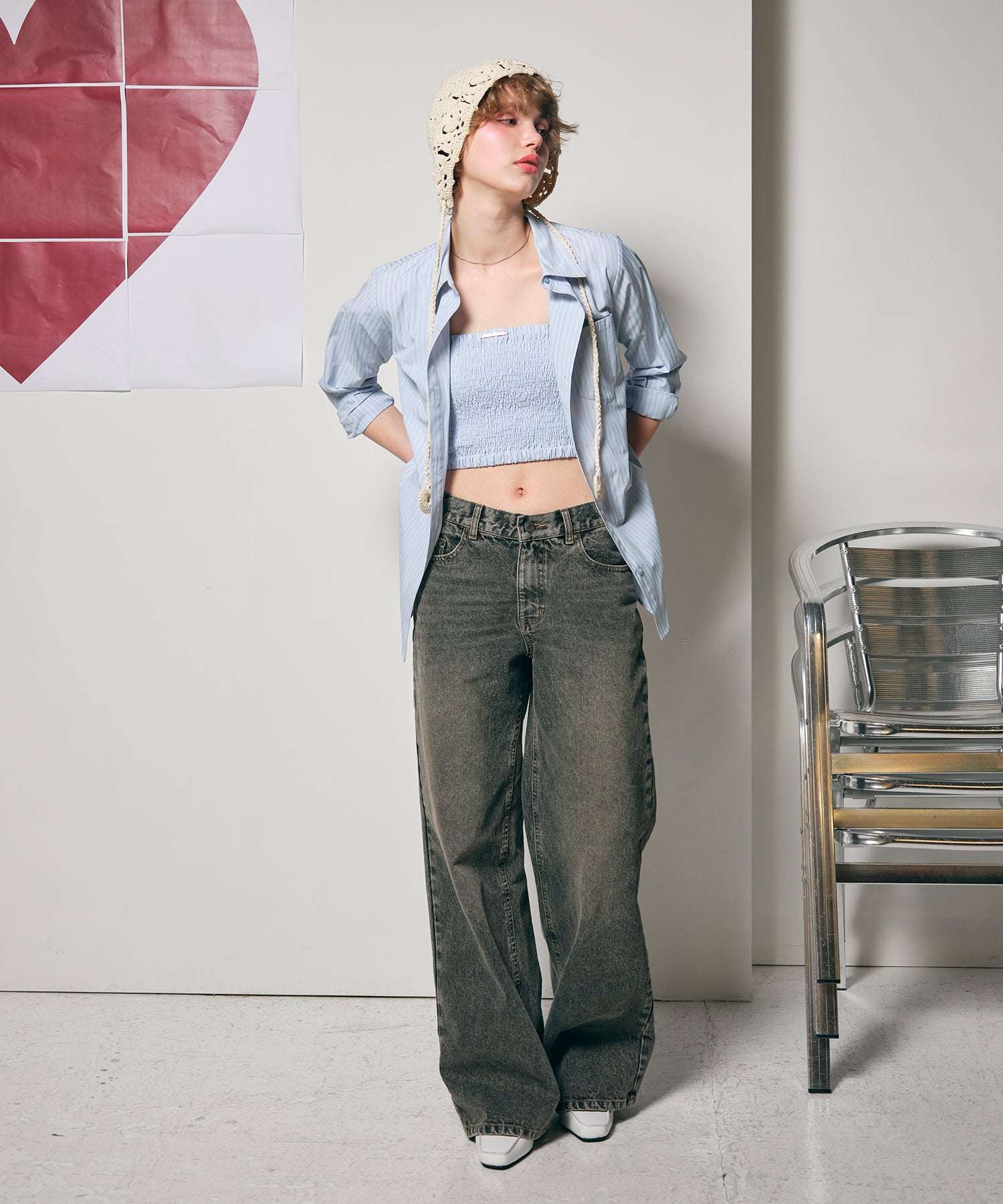 MODEL:170cm/COLOR:BLUE/SIZE:F