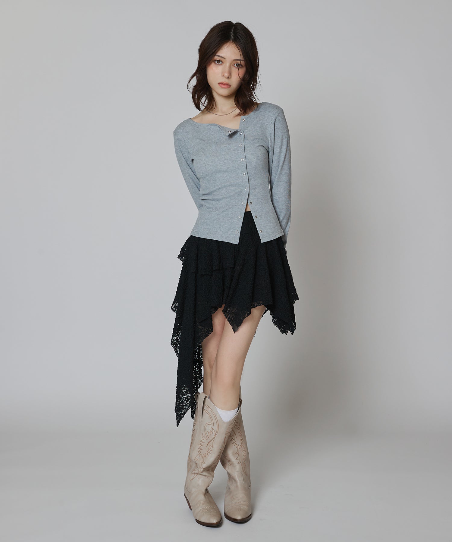 MODEL:163cm/COLOR:GRAY/SIZE:F