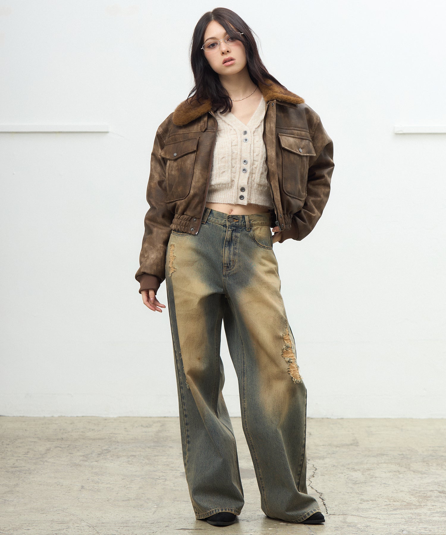MODEL:163cm/COLOR:BROWN/SIZE:F
