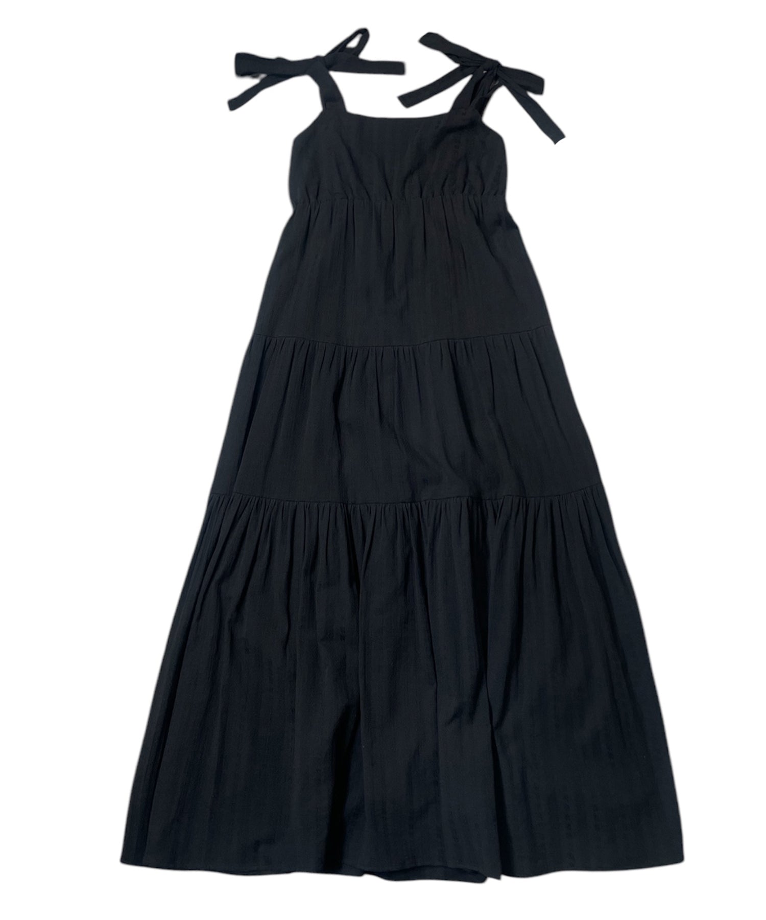 コットンティアード2wayストラップロングワンピース