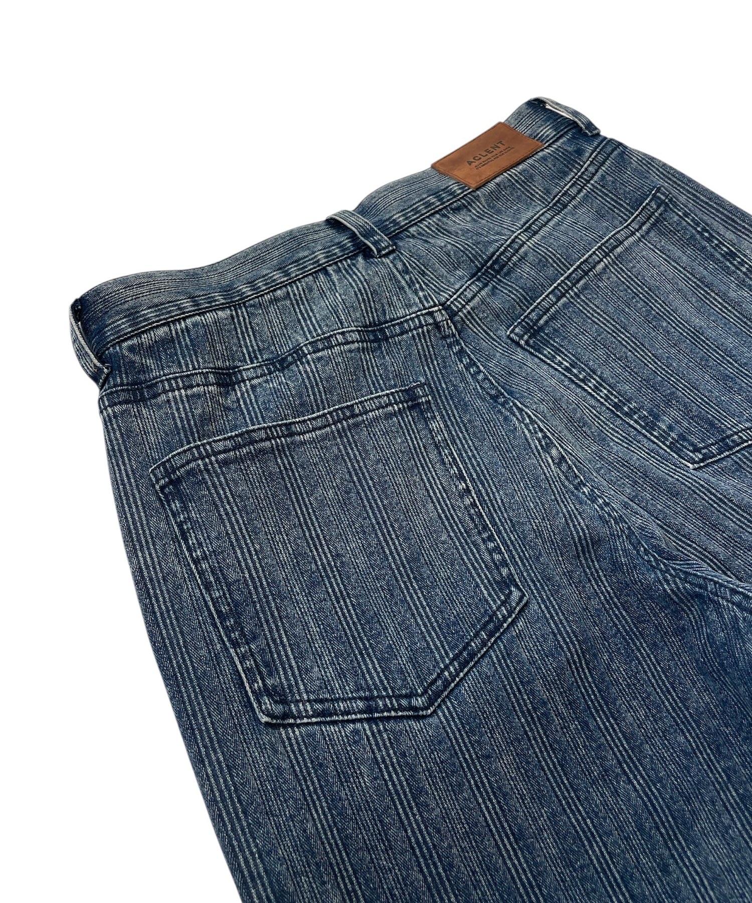 H/W striped flare denim pants