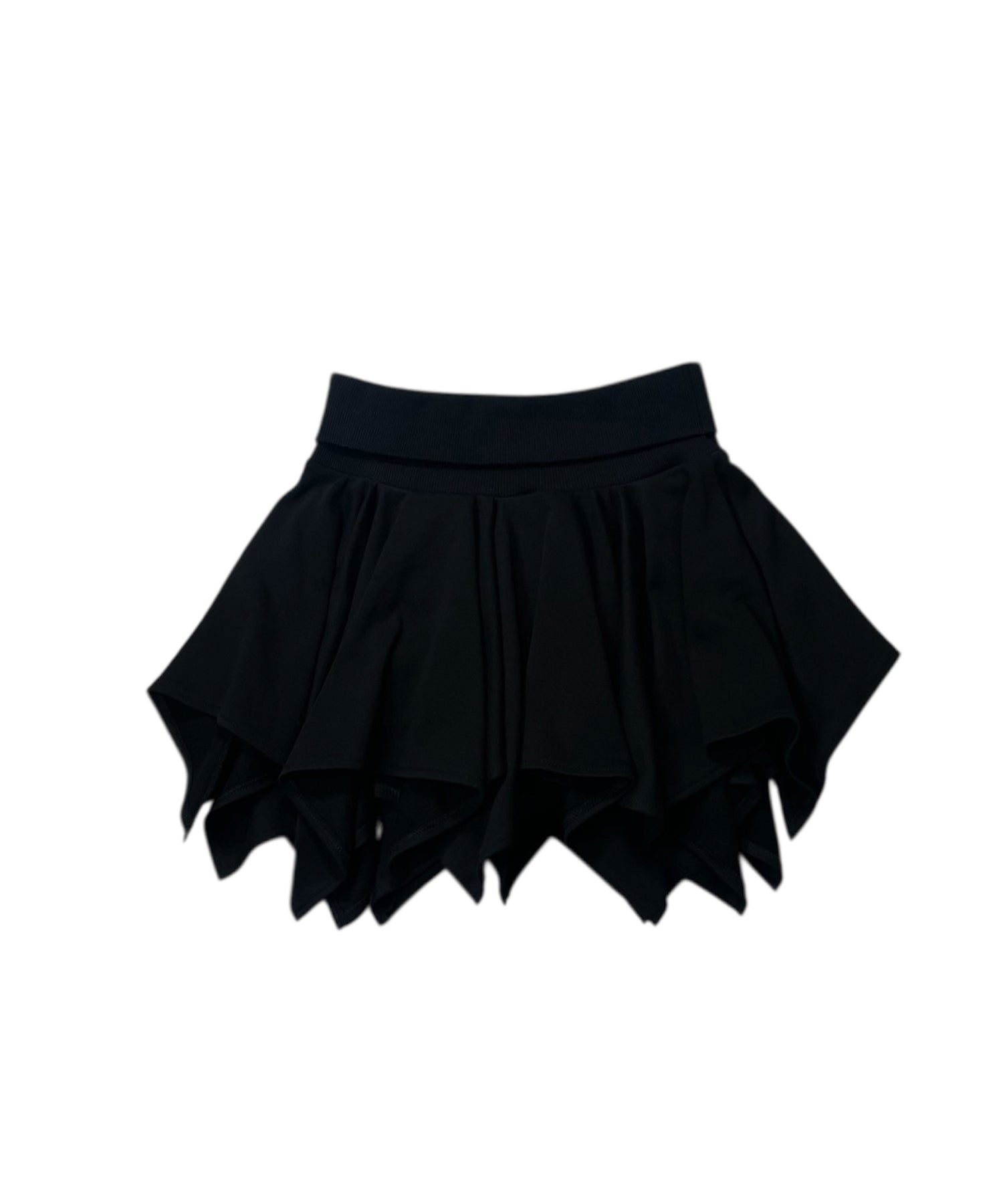 アシンメトリースウェットミニスカート