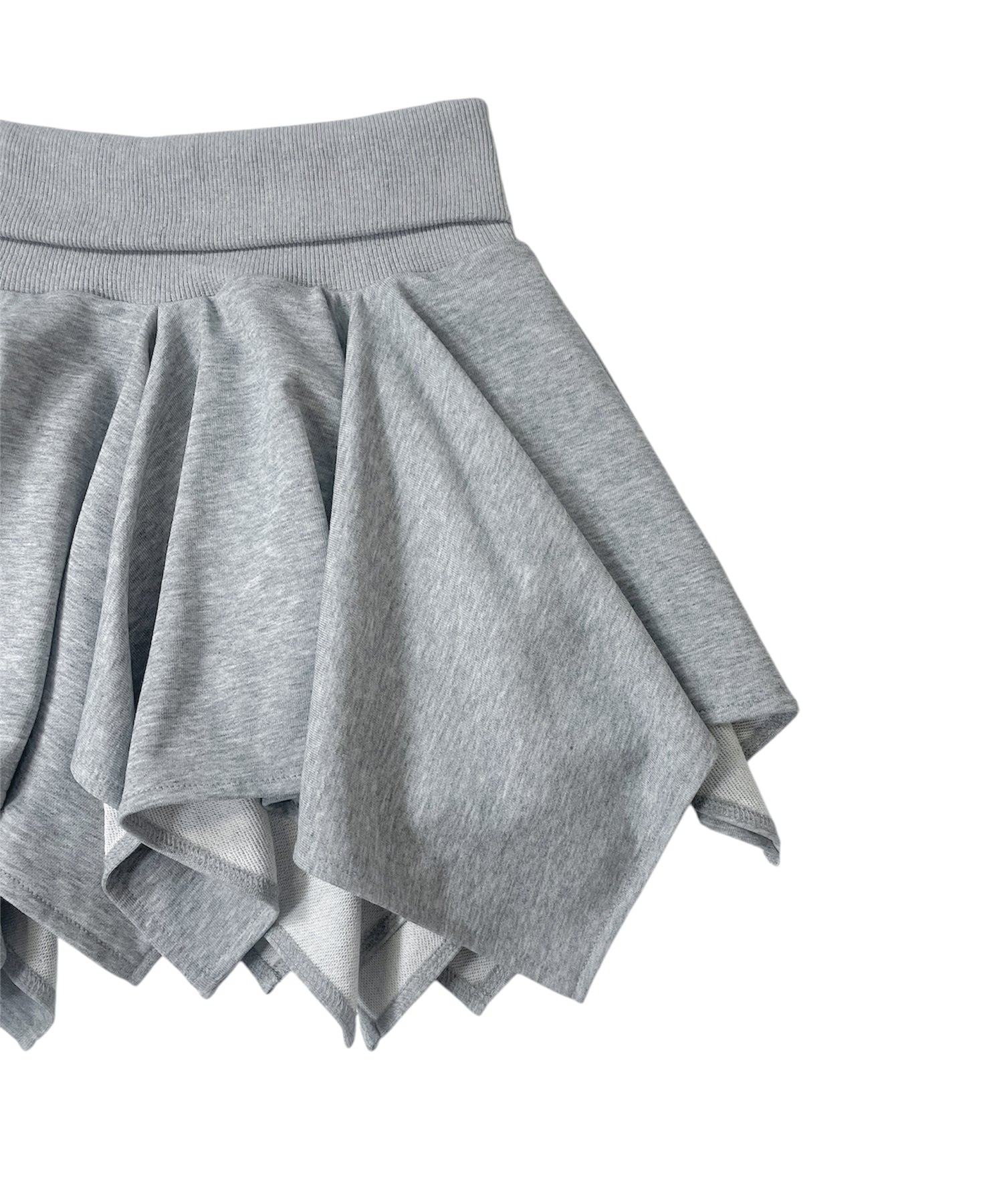 アシンメトリースウェットミニスカート