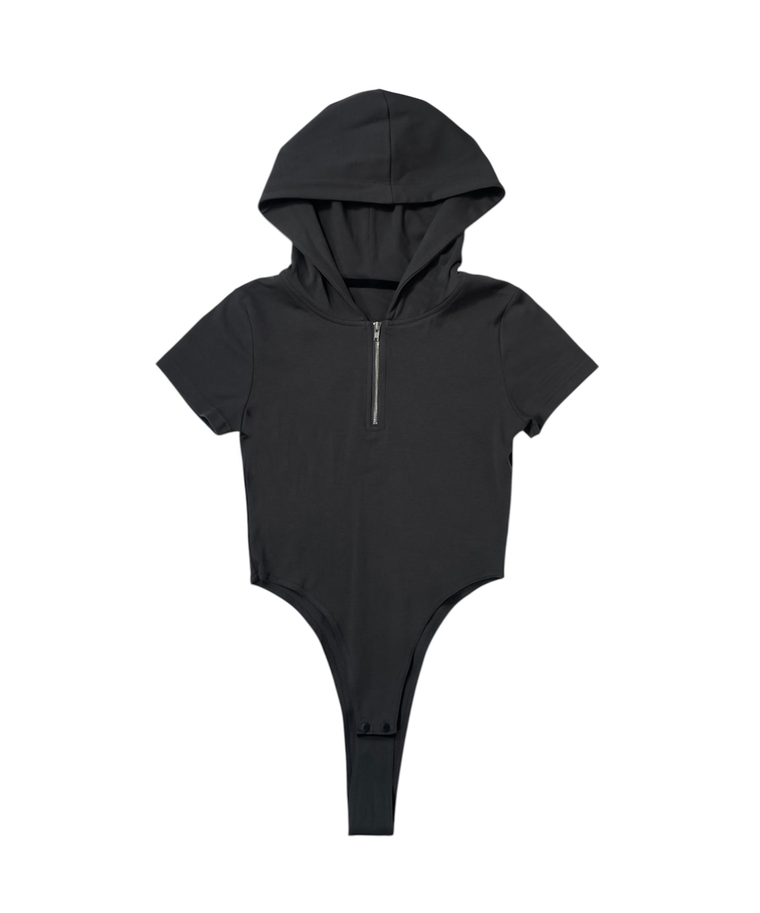 フーデットハーフジップボディースーツ