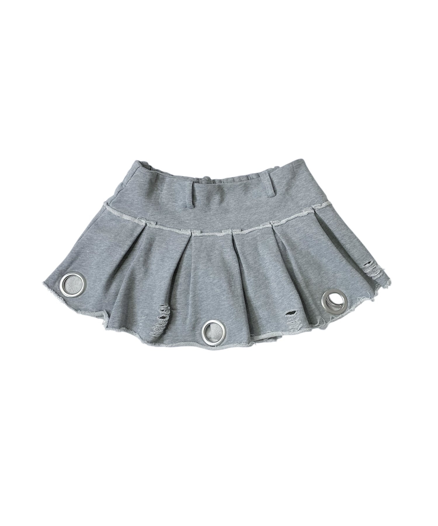 アイレットスウェットプリーツミニスカート