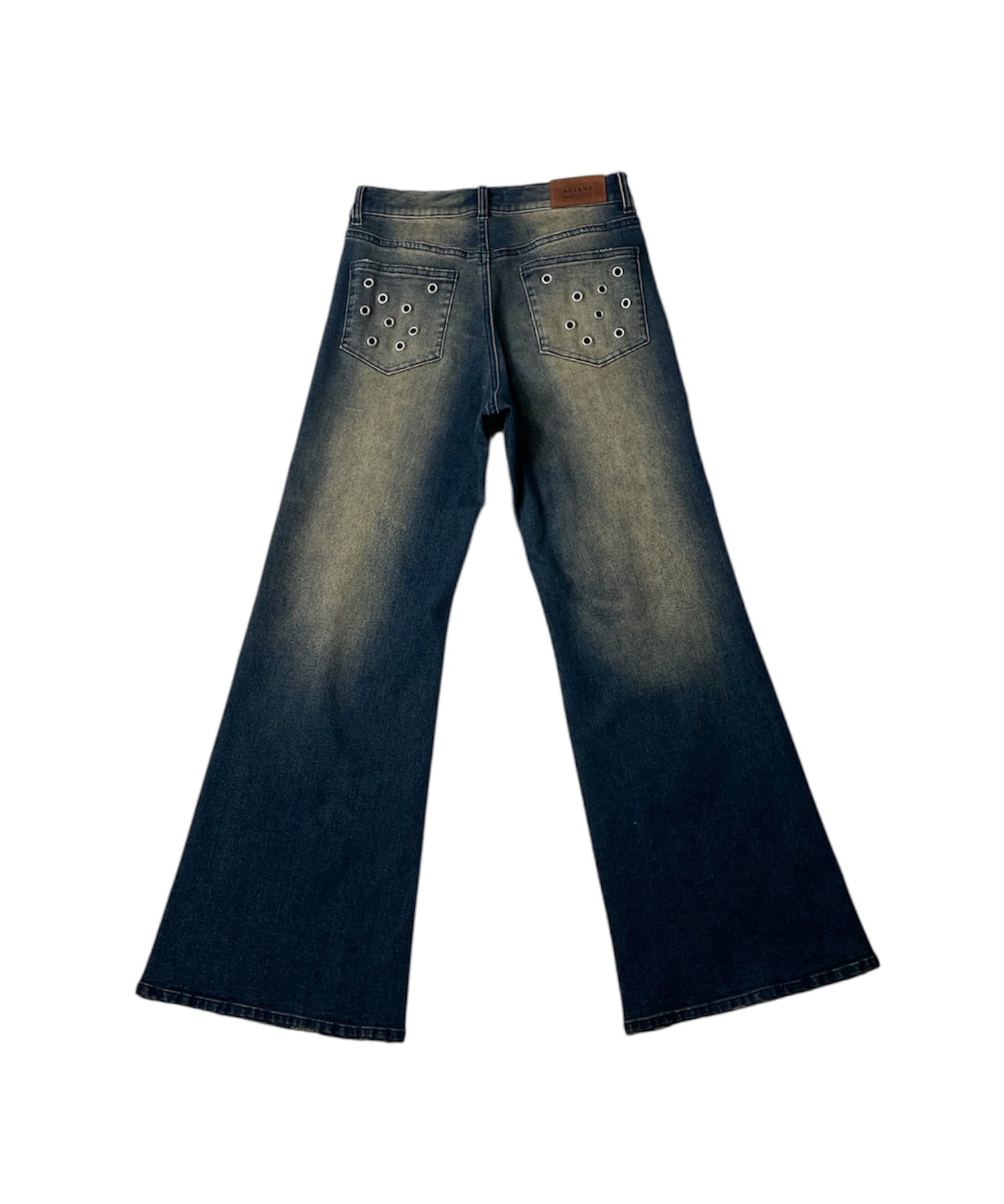 アイレットディティールL/Wフレアデニムパンツ