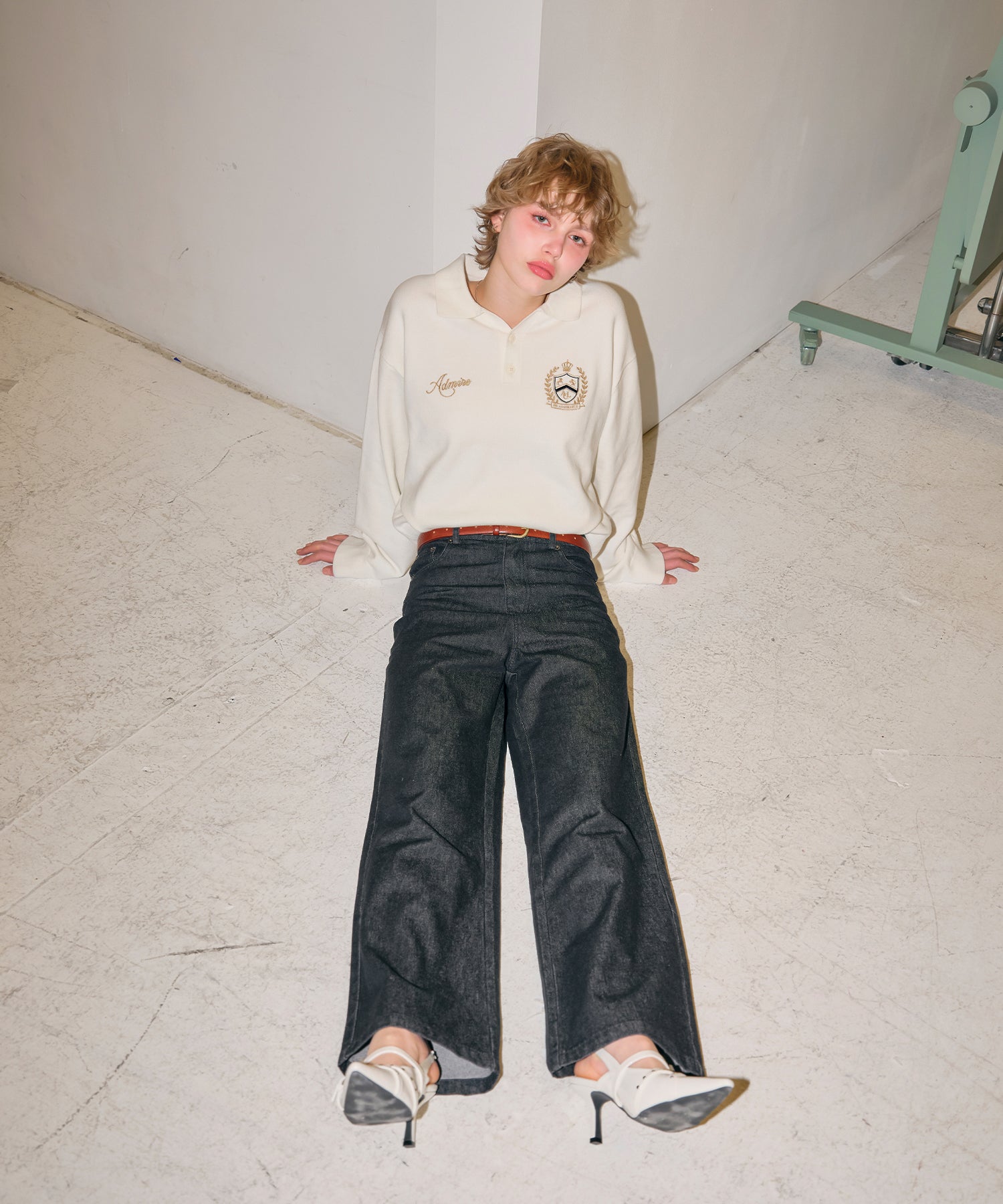 MODEL:170cm/COLOR:WHITE/SIZE:F