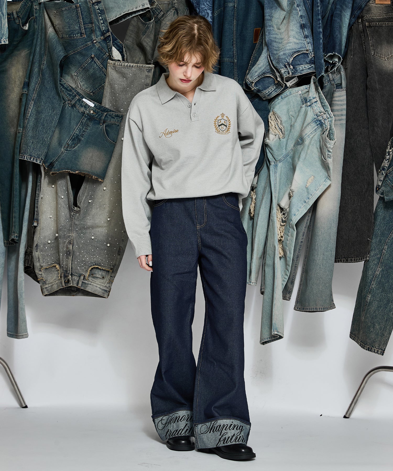 MODEL:170cm/COLOR:GRAY/SIZE:F