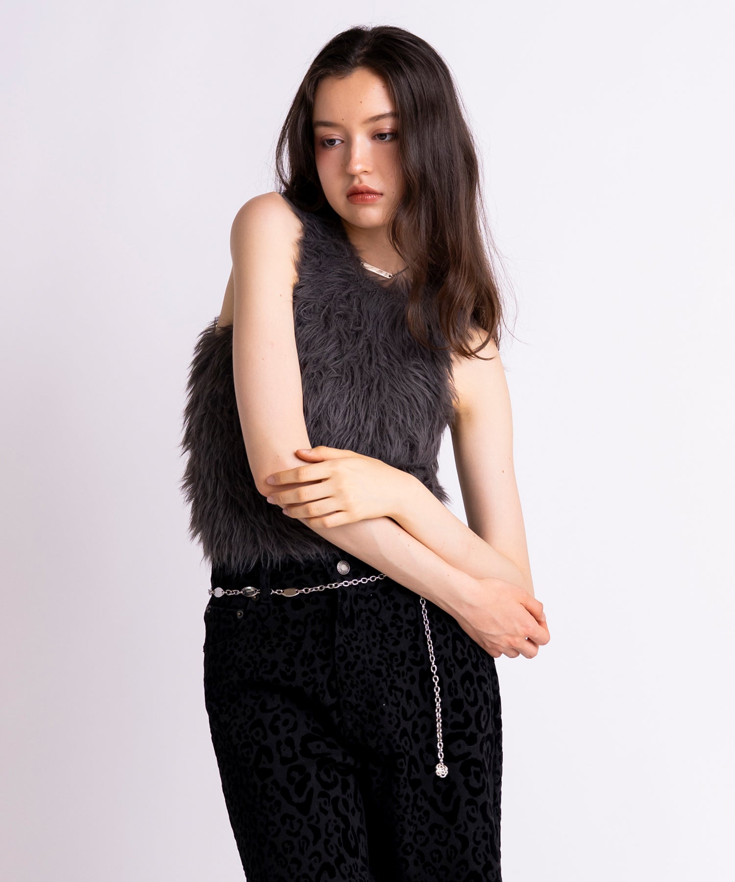 MODEL:171cm/COLOR:DARK GRAY/SIZE:F