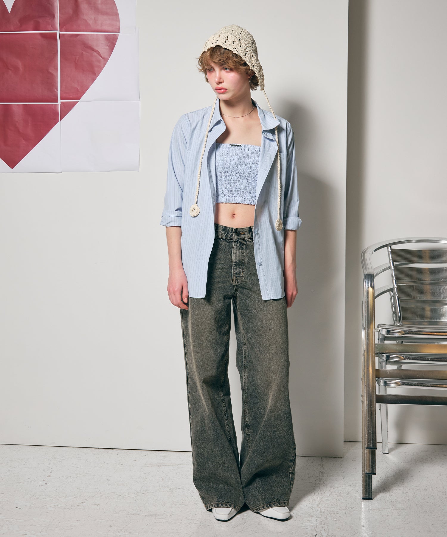 MODEL:170cm/COLOR:BLUE/SIZE:F