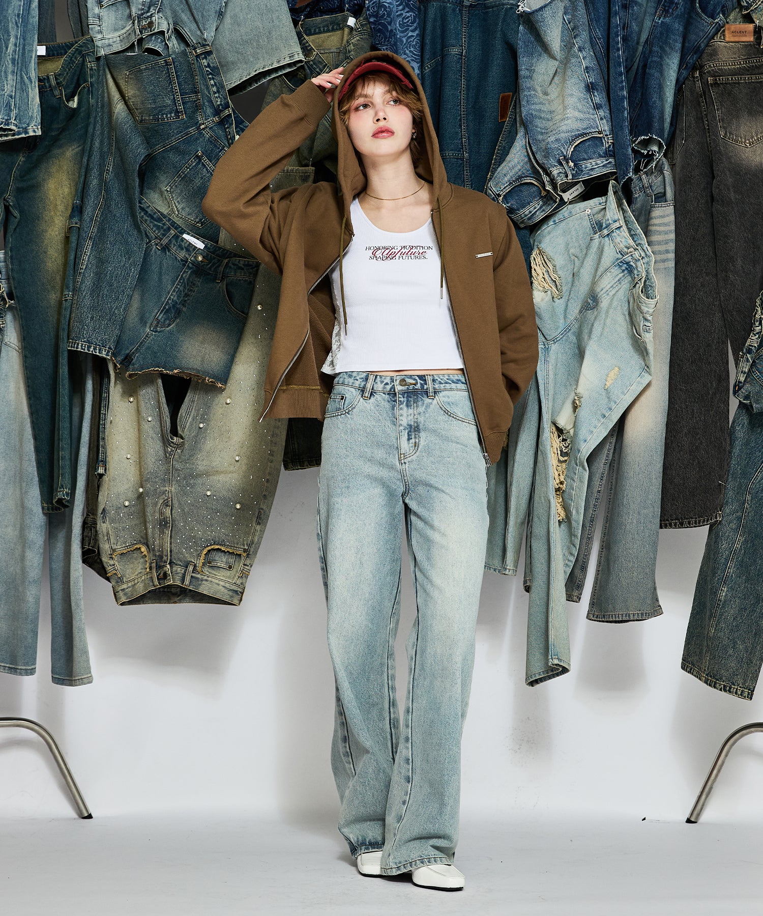 MODEL:170cm/COLOR:LIGHT BROWN/SIZE:F