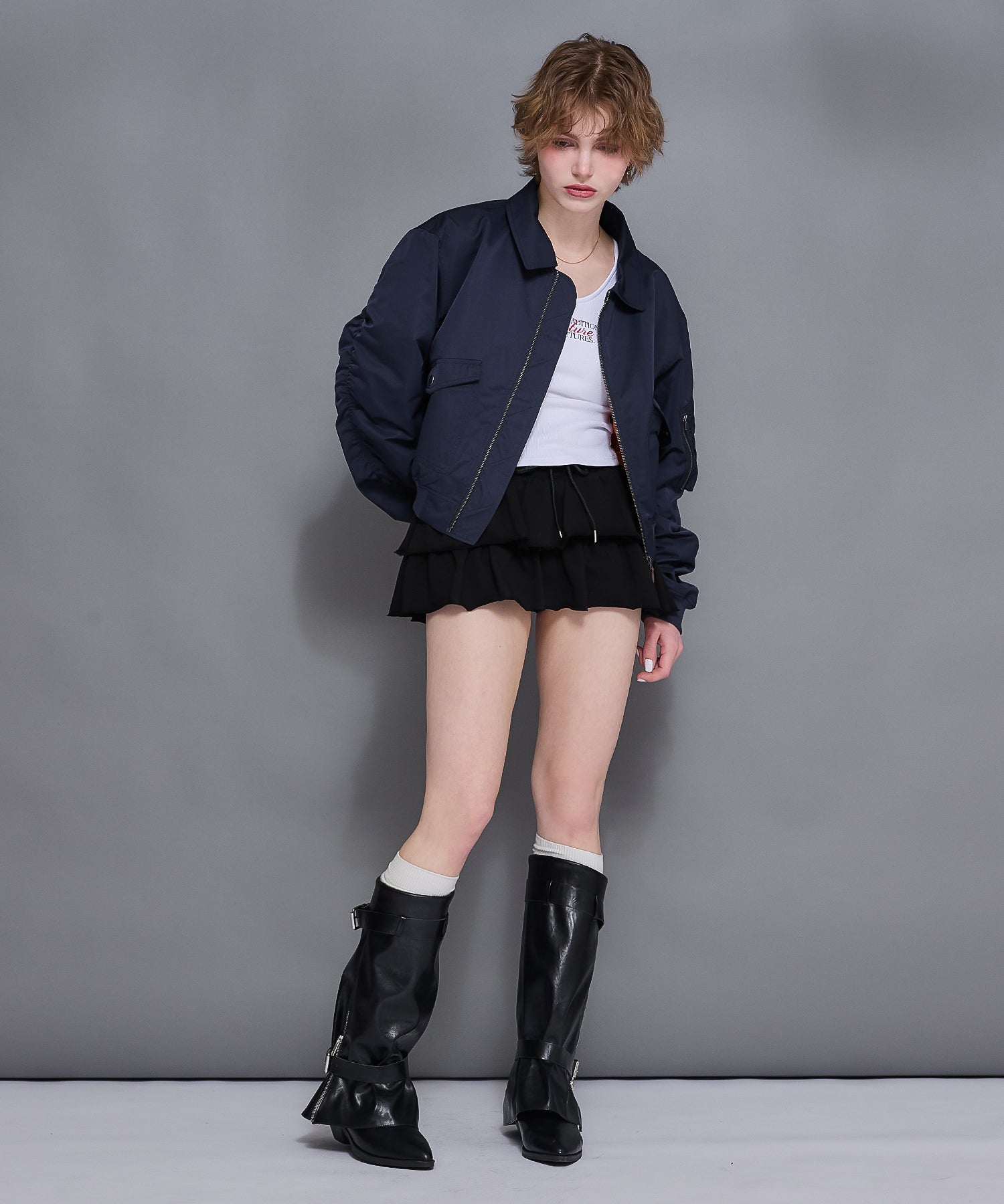 MODEL:170cm/COLOR:BLACK/SIZE:L