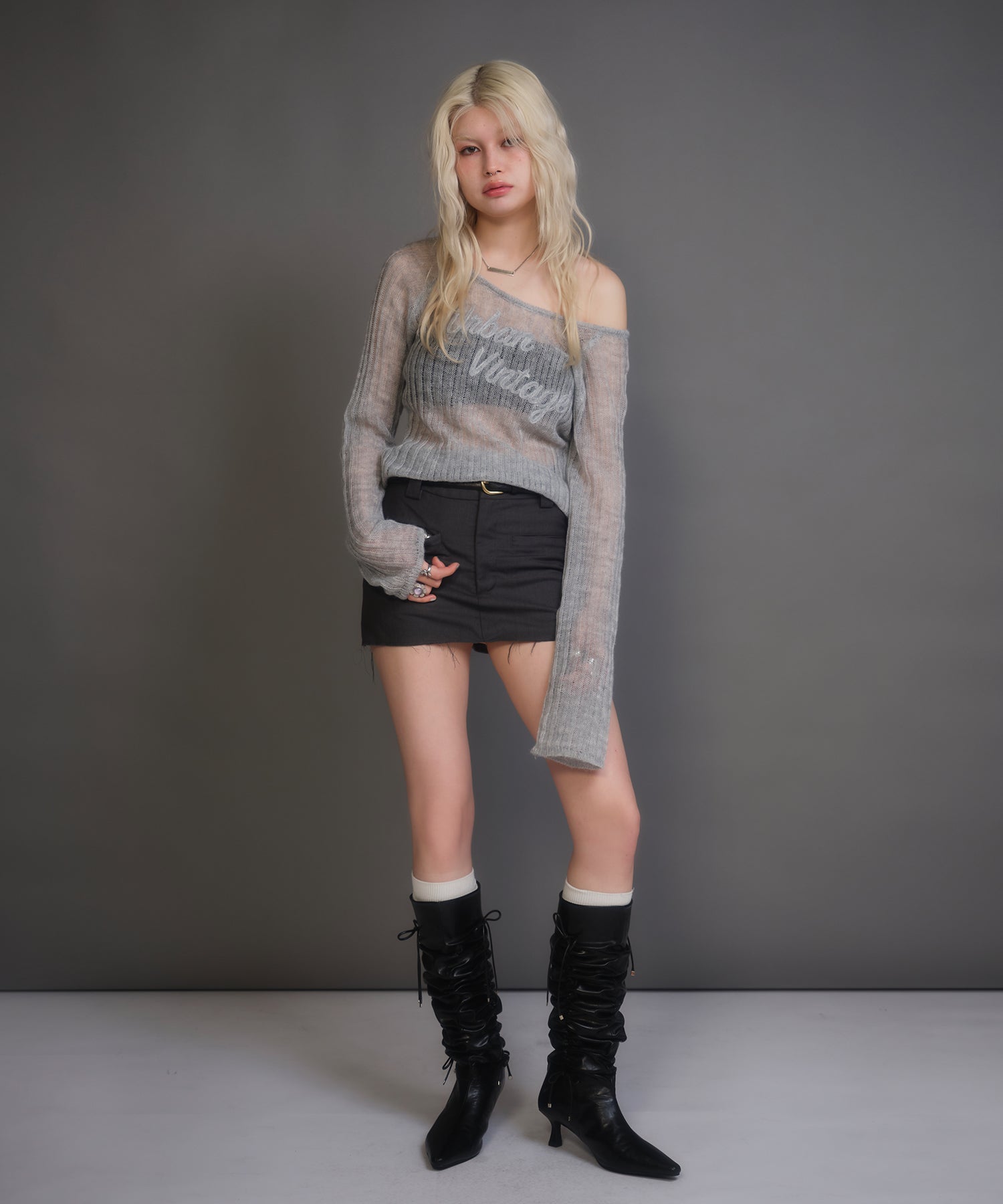 MODEL:170cm/COLOR:GRAY/SIZE:F