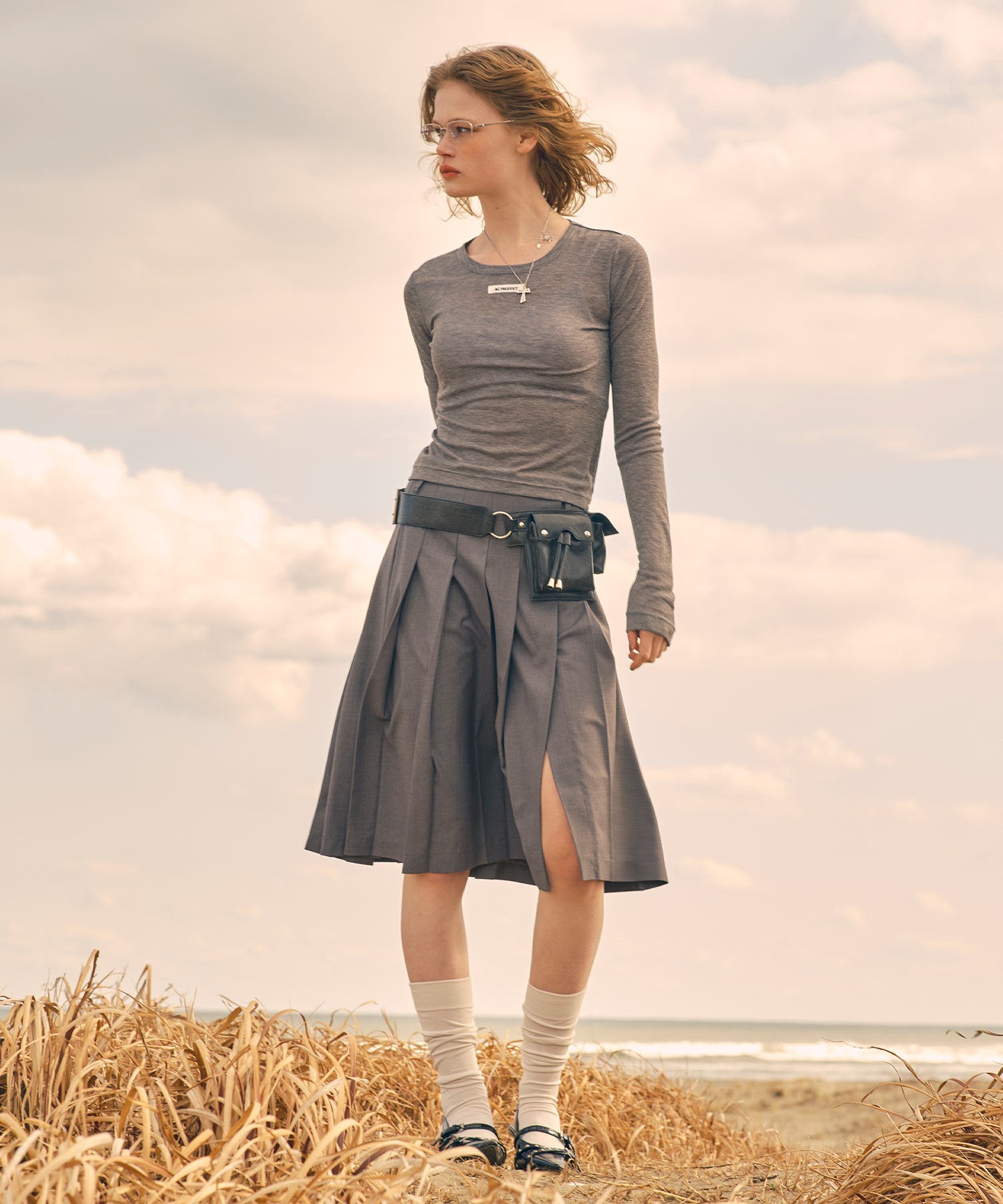 MODEL:173cm/COLOR:GRAY/SIZE:F